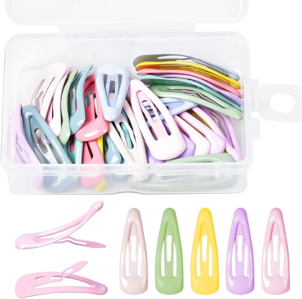 Small Metal Snap Hair Clips, 30 Pcs Non-Slip Metal Hair Clips Cute Candy Color Hair Barrettes Hair Clips Hairpins Barrette for Babies Toddlers Kids Girls image number 4