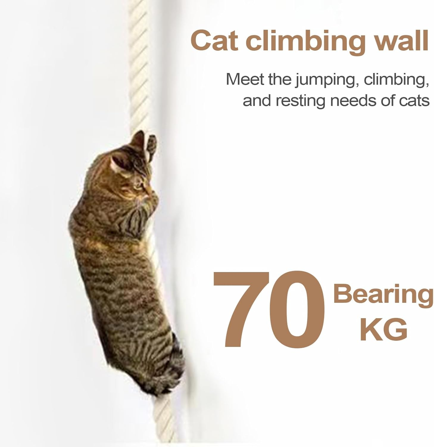 Wezalget Ceiling Cat Climbing Rope - Climbing Ladder for Kittens, Stairs Jumpers for Pets and Resting Platforms image number 5