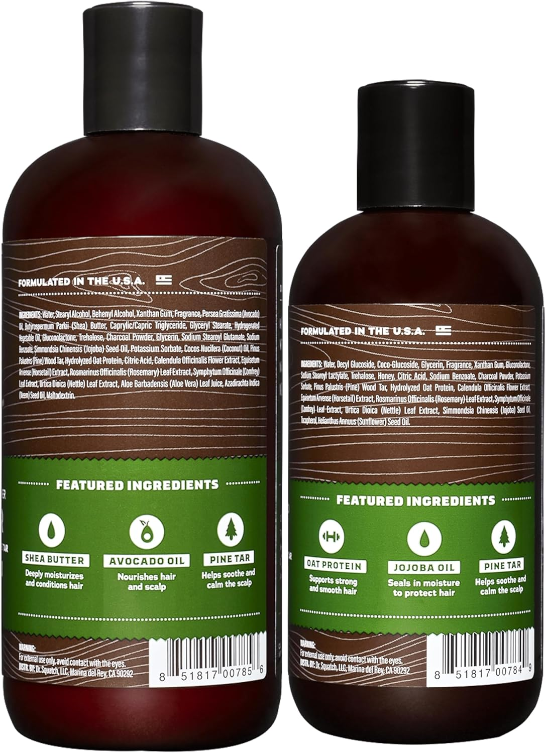 Dr. Squatch Pine Tar Men'S Shampoo + Conditioner Hair Bundle - Keeps Hair Looking Full, Healthy, Hydrated image number 3