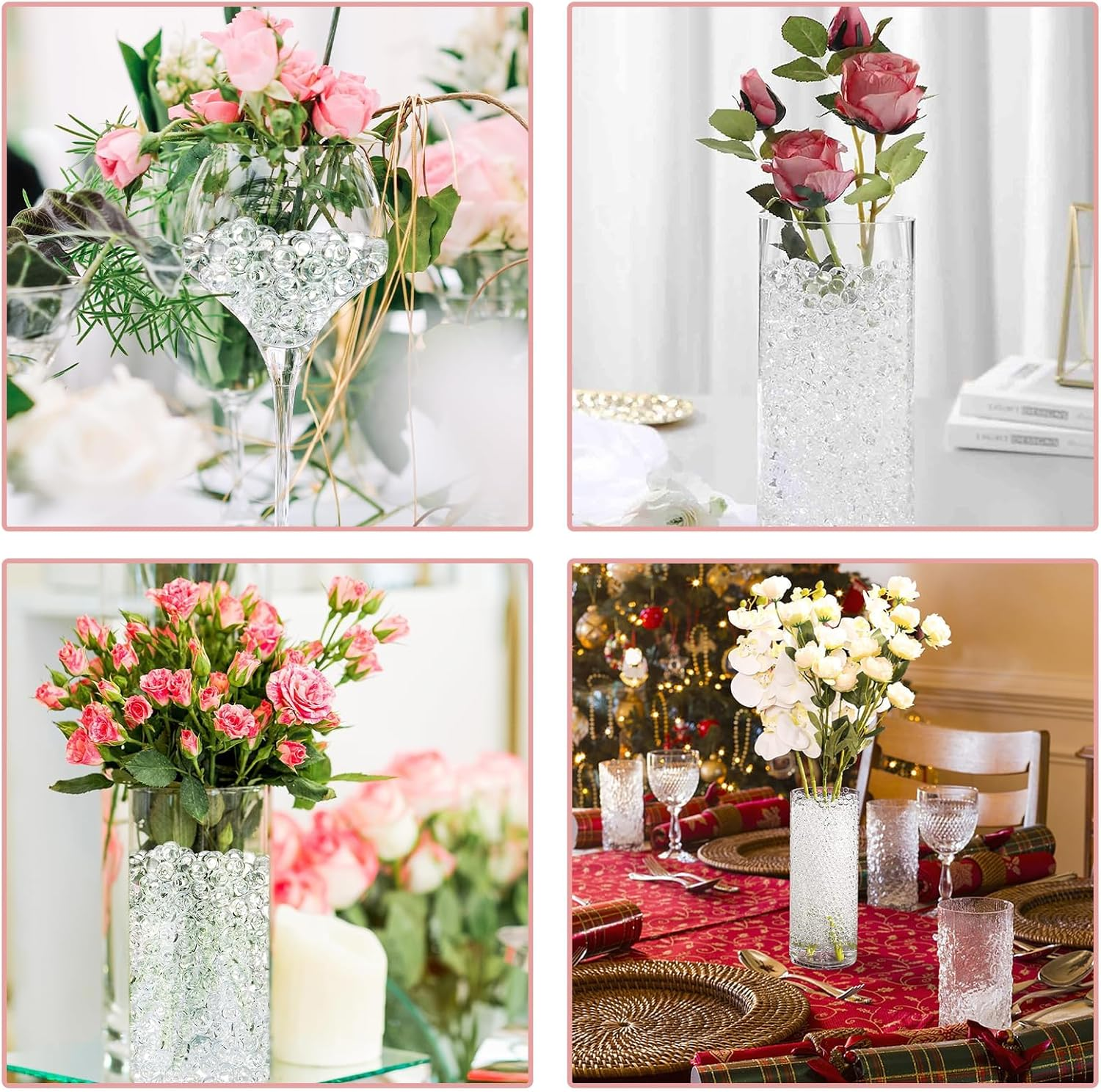 60,000 Pcs Water Gel Beads Non Toxic,Growing Balls for Vases,Kit for Filler, Plant, Wedding and Home Decoration