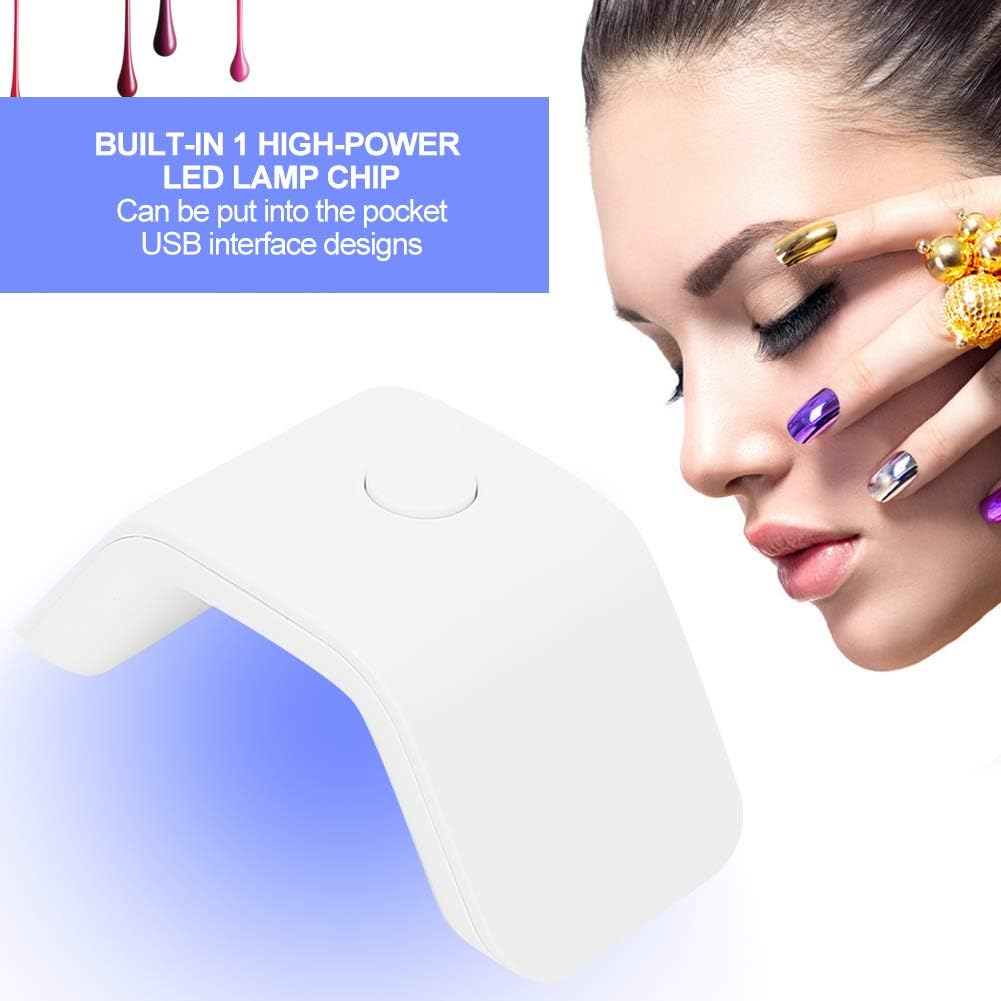 Nail Lamp, Mini Nail Dryer Lamp, 2W Single Finger Lamp Mini Manicure Nail Polish Dryer Nail Gel Curing Lamp image number 6
