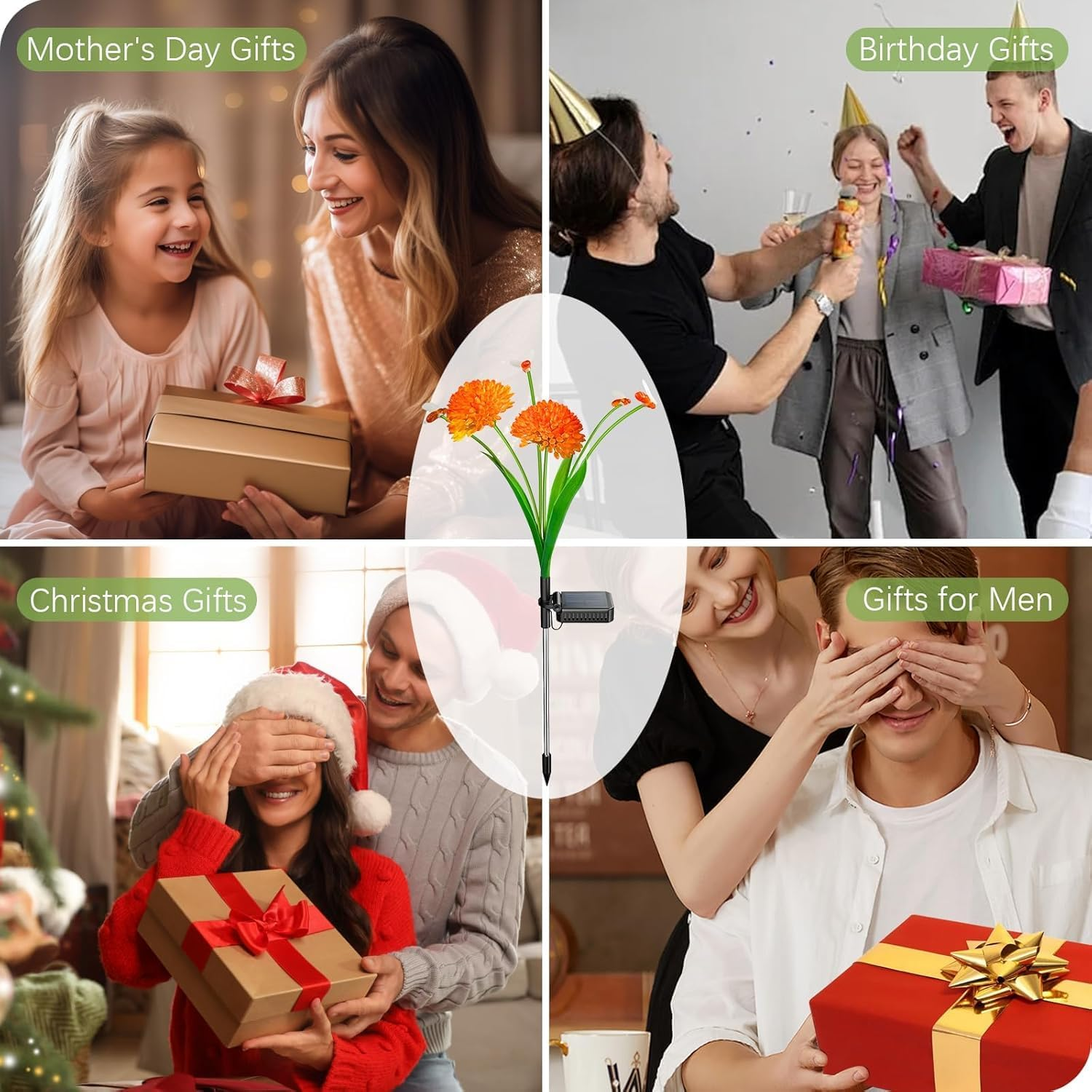 Solar Garden Lights, 4 Pack Swaying Bee Lights with Flowers, Waterproof Solar Firefly Lights Outdoor for Garden Patio Yard Pathway Fall Decoration, Gifts for Women Mother'S Day image number 3