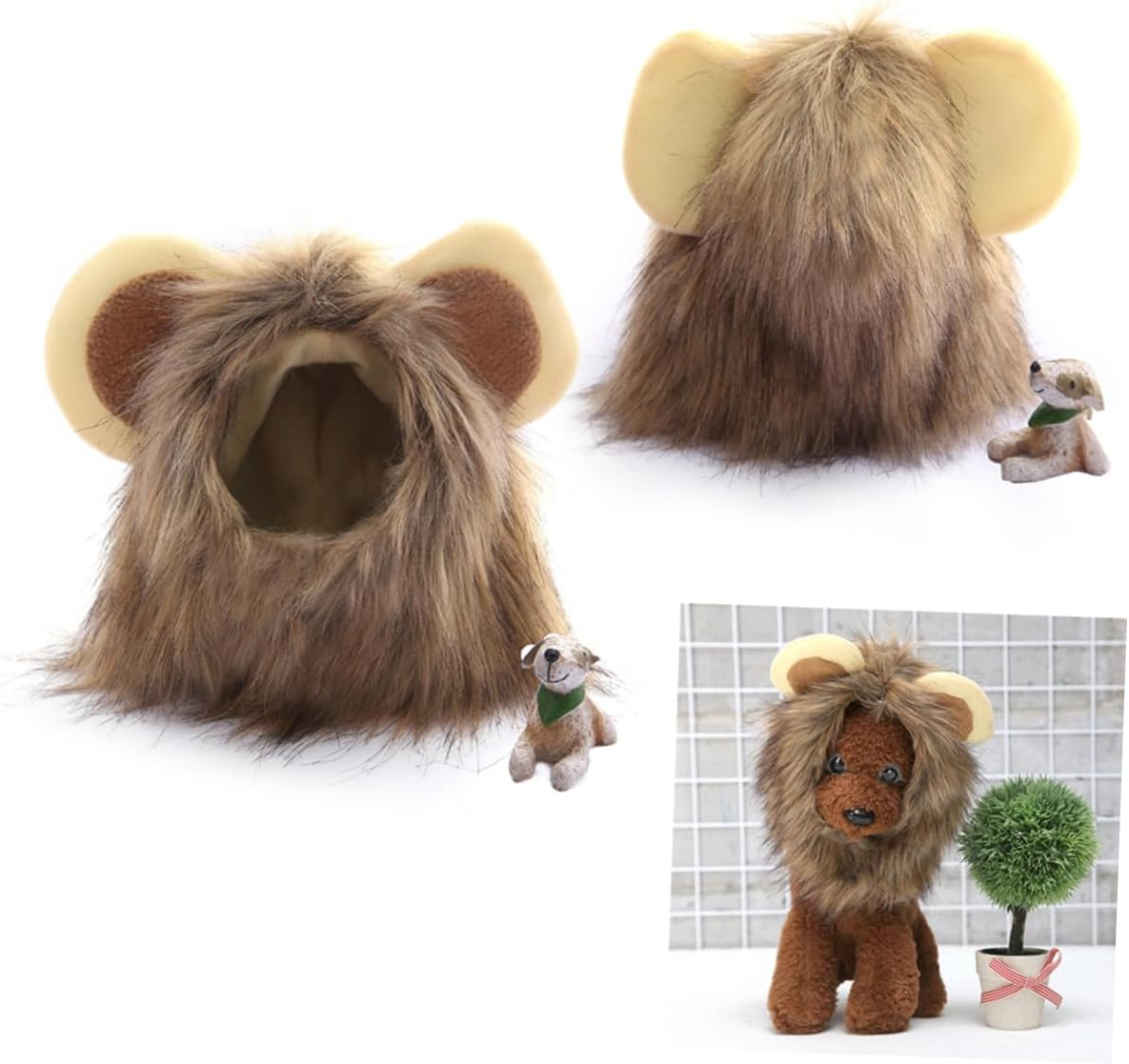 Levemolo Cat Dress up Costume Cat Lion Costume Cat Customs for Halloween Cosplay Hats Lion Mane Dog Costume Dogs Halloween Costumes Cat Hats Caps Lion Wig Head Cap Accessories Pet image number 2