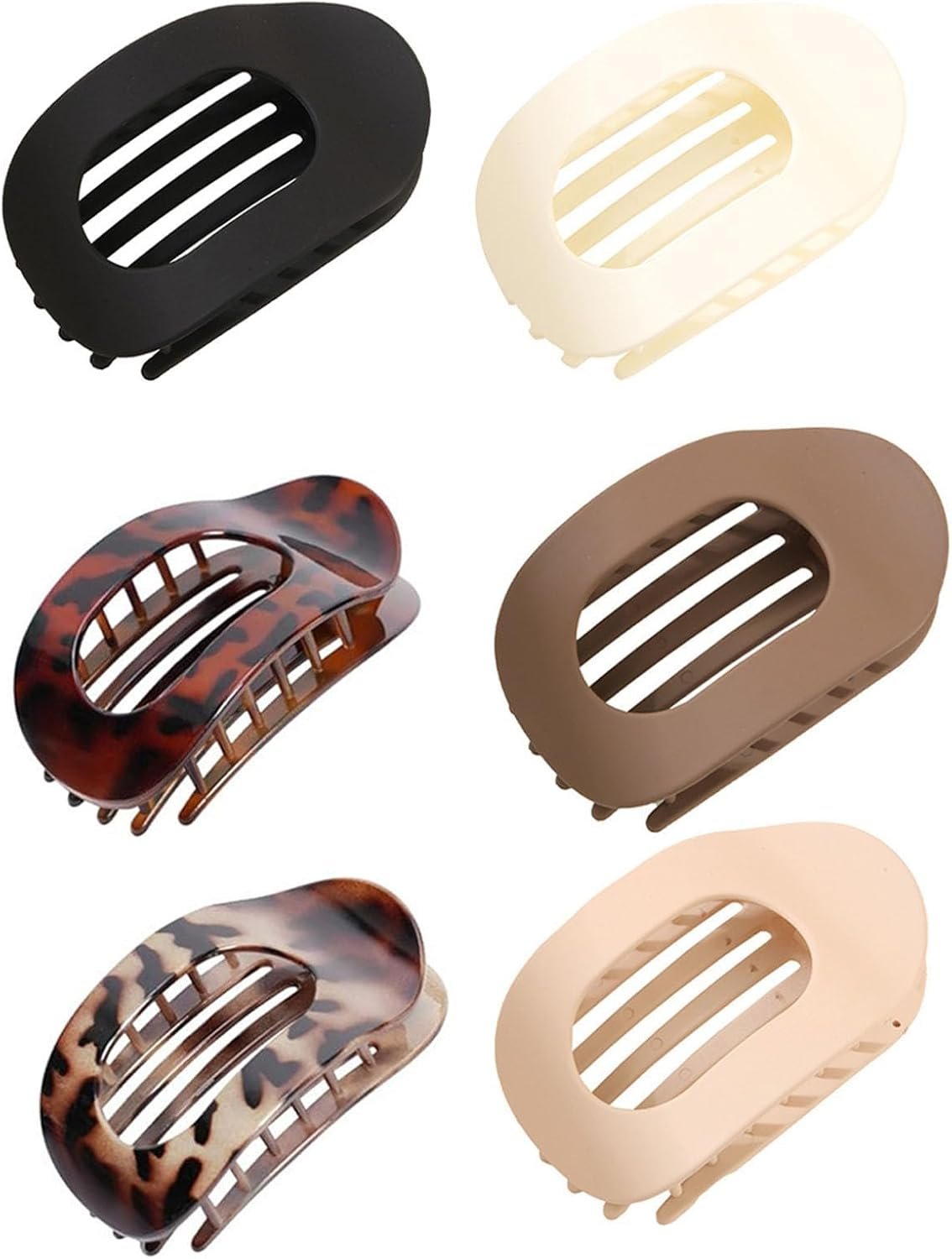 Pack of 6 Flat Hair Clips, Women'S Hair Clips, Flat with Non-Slip Hold, Duck Beak Hair Clips for Thick and Thin Hair, 9.5 Cm Elliptical Hair Clips in 6 Colours image number 4
