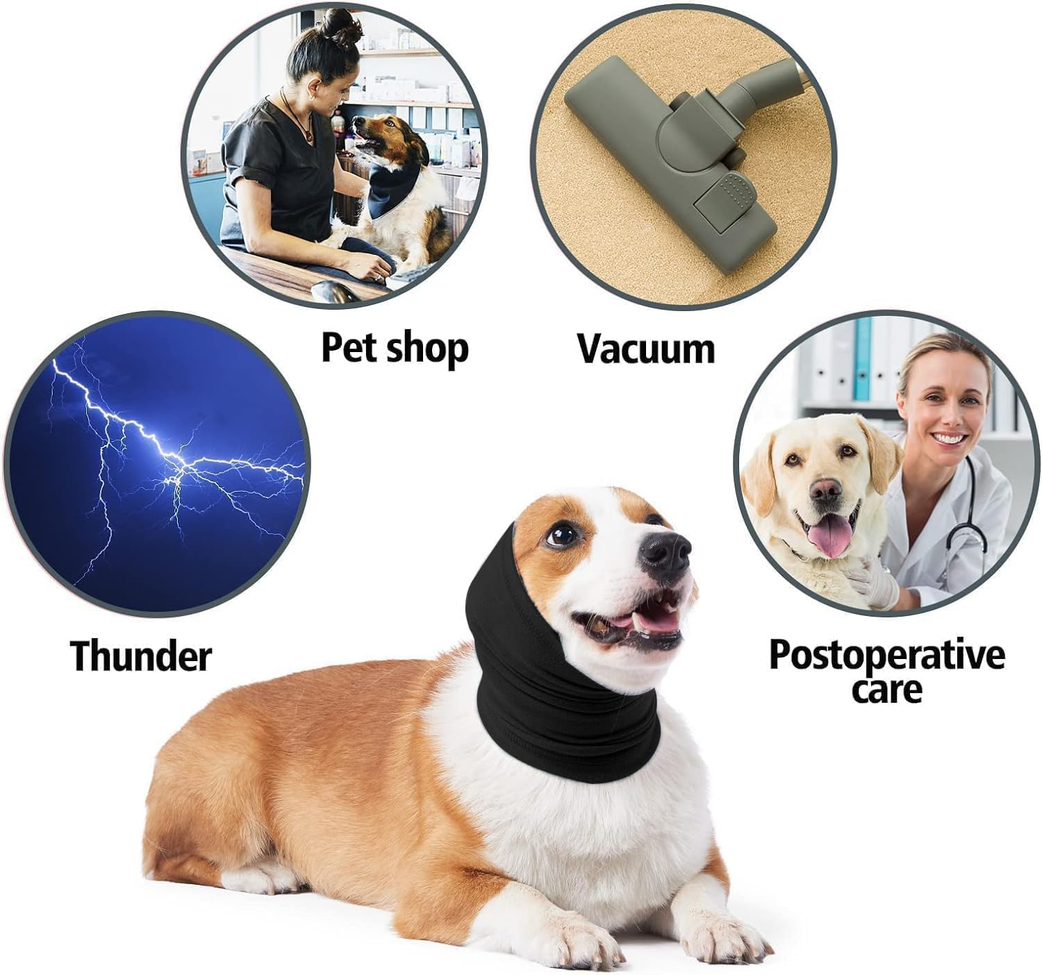 Quiet Ears Dog Hoodies Hat for Noise Protection - Calming Hood No Flap Ear Wraps Cover Muffs for Dogs, Pink (S) image number 1