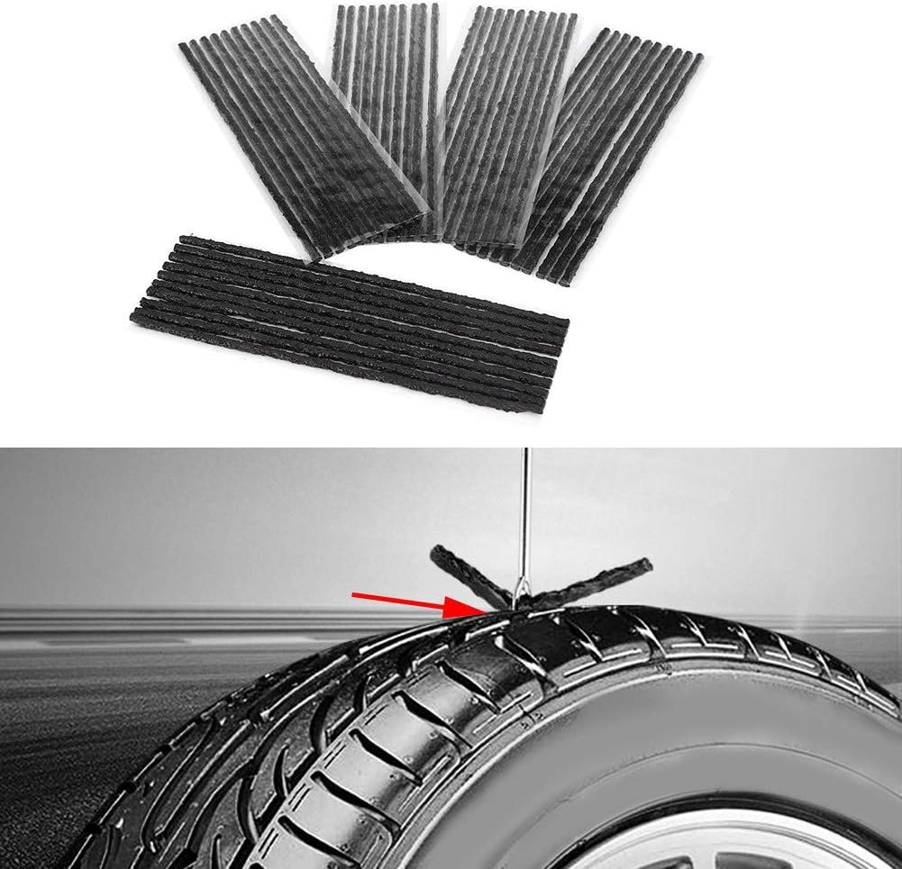 CHICIRIS 50Pcs Tire Repair Rubber Strip, Professional Tire Puncture Repair Strips, Size 200 * 3.5Mm, Suitable for Car Motorcycle image number 5