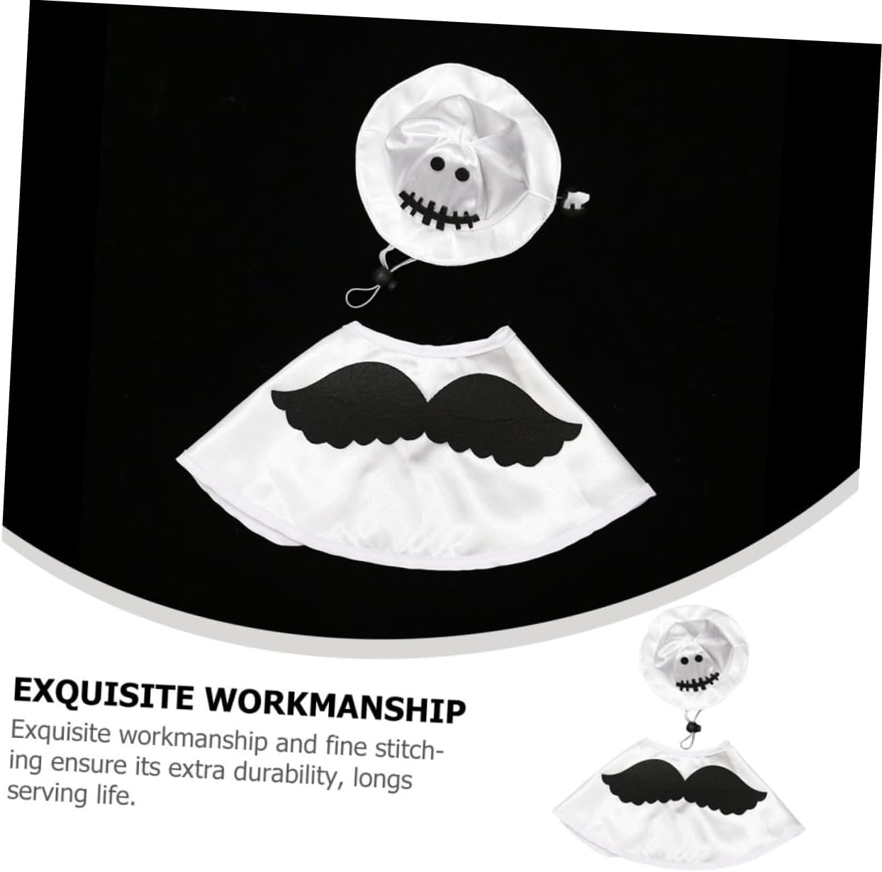 SUPVOX Pet Halloween Costume Cat Dog Cape Hat for Halloween Party Dress up Faux Fur Prop image number 2