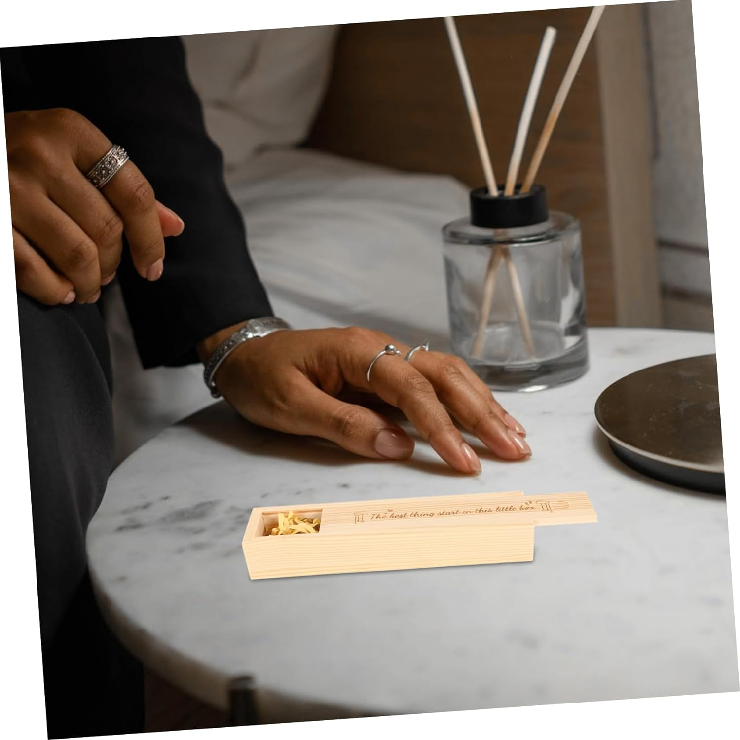 Wood Pregnancy Test Box Lid Baby Announcement Keepsake Organizer Natural Wood Pregnancy Test Holder Storage Case for Pregnant Women Memory image number 1