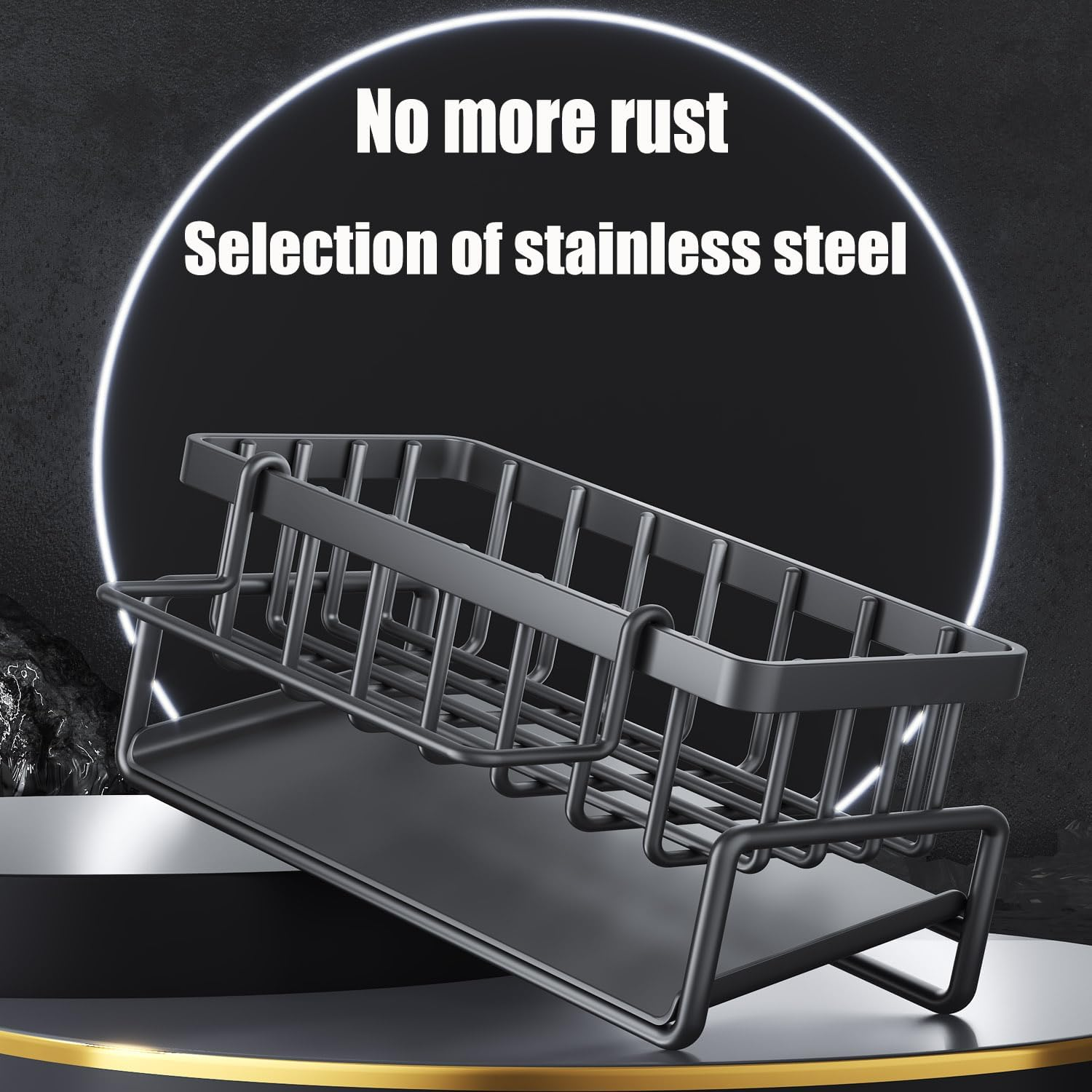 Stainless Steel Sink Organizer with Removable Storage, Drain Pan and Pipe for Kitchen and Bathroom (Gray) image number 5