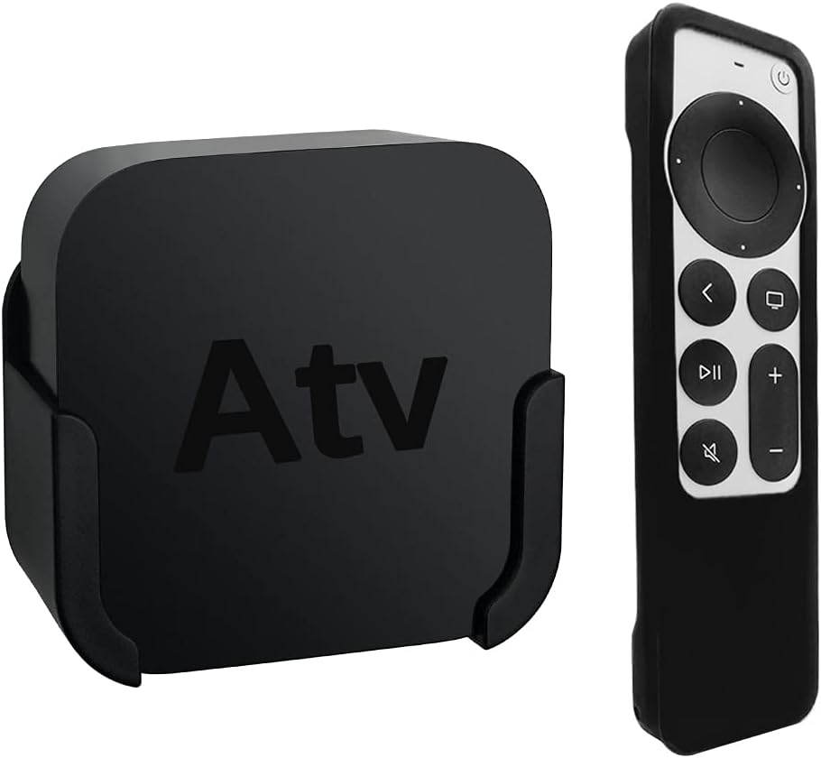 TV Mount Compatible with Apple TV 4Th and 4K 5Th Generation, Sourceton Wall Mount with Black Silicone Protective Case Compatible with 2021 Apple TV 6Th Gen Siri Remote image number 6
