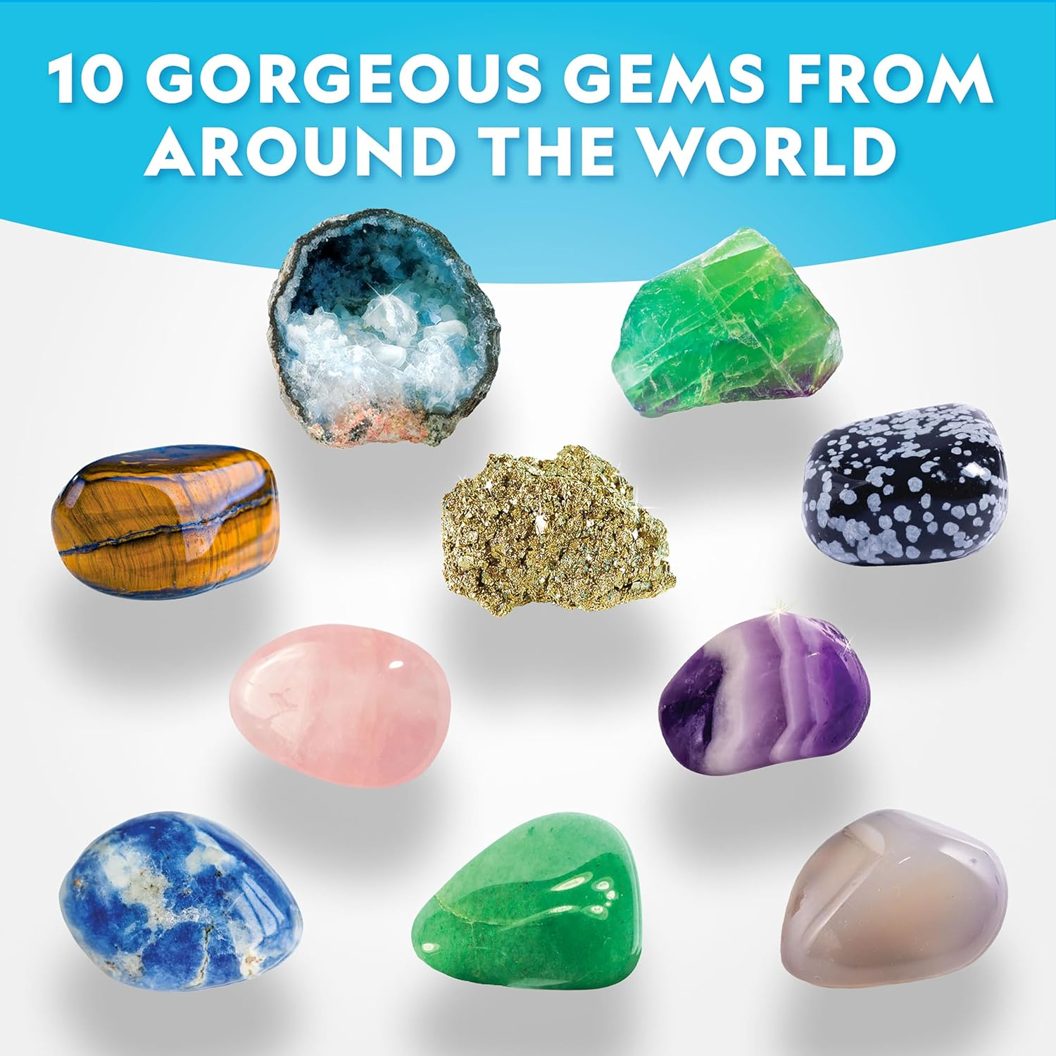 National Geographic Gemstone Dig Kit &ndash; Dig up 10 Real Gems & Crystals, Science Kit for Kids, Gem Digging Kit for Kids, Mining Kit, Rock Collection image number 3