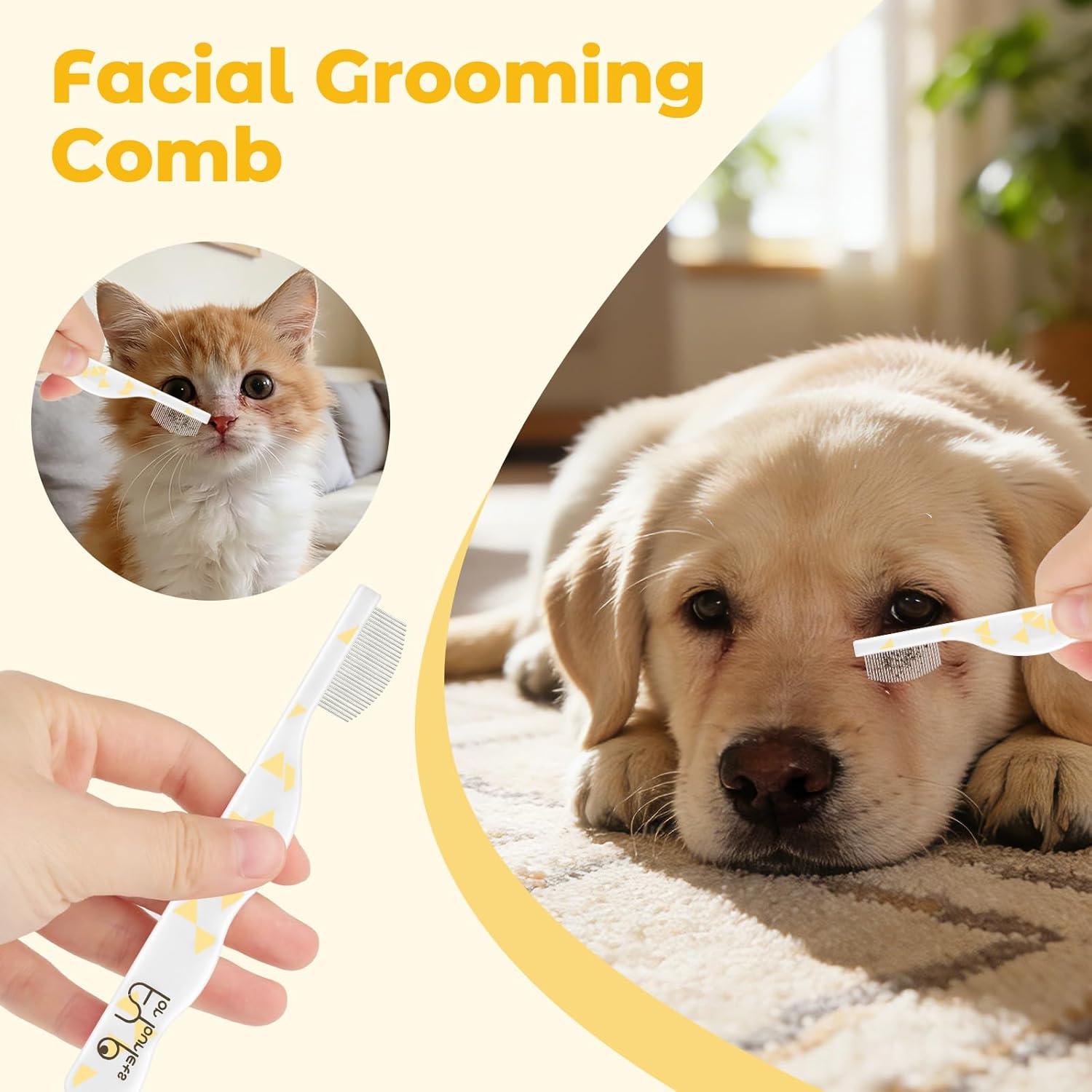 Eukyplace Facial Grooming Comb for Dogs & Cats, Stainless Steel Dog Eye Comb for Tear Stain Removal, Gentle Pet Facial Brush, Cat Brush for Dog Grooming and Dog Grooming Kit Accessory (1 Pack) image number 2