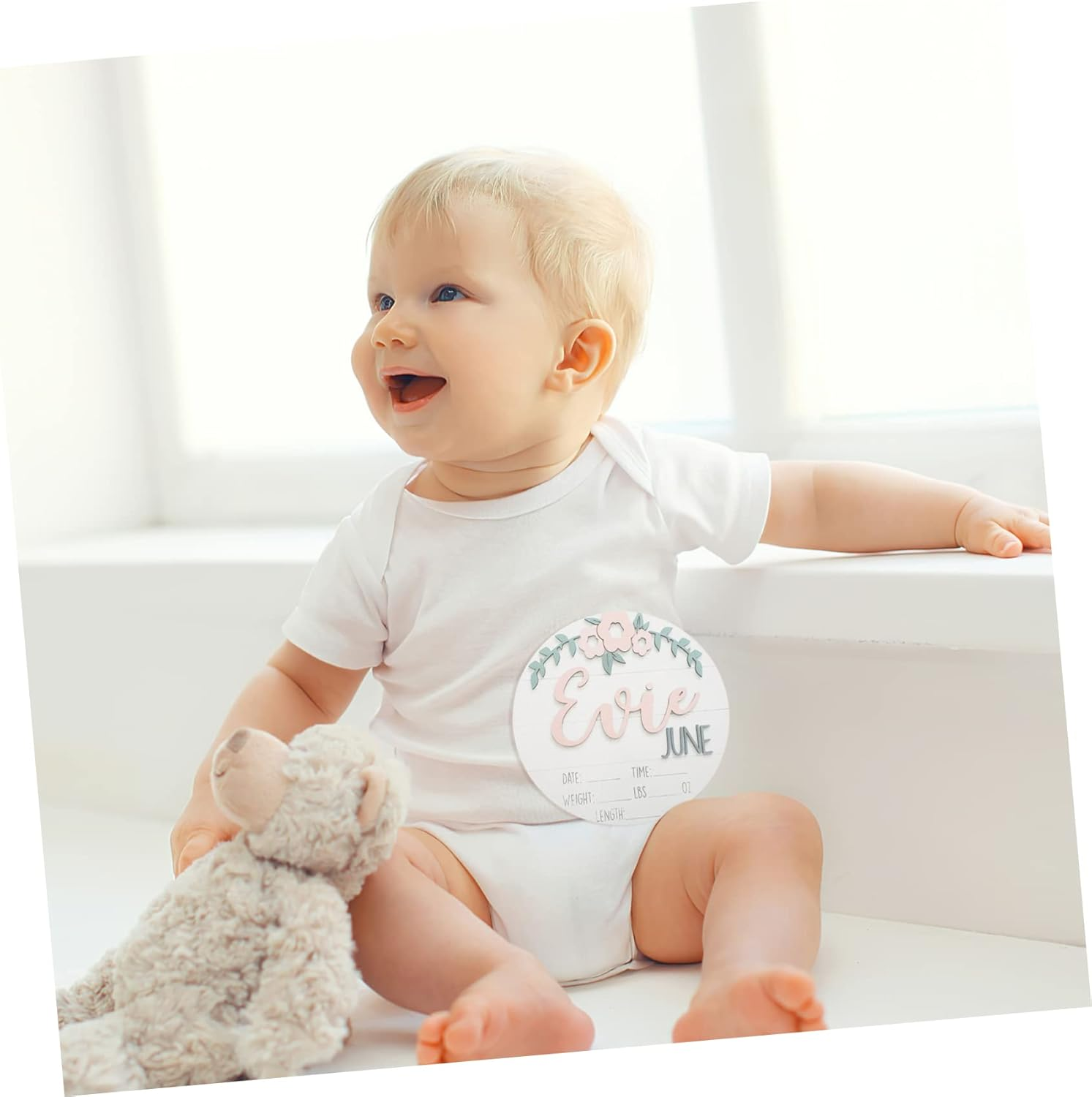 2Pcs Birth Announcement Sign for Newborn Milestone Photos Shower Prop Star Design image number 4