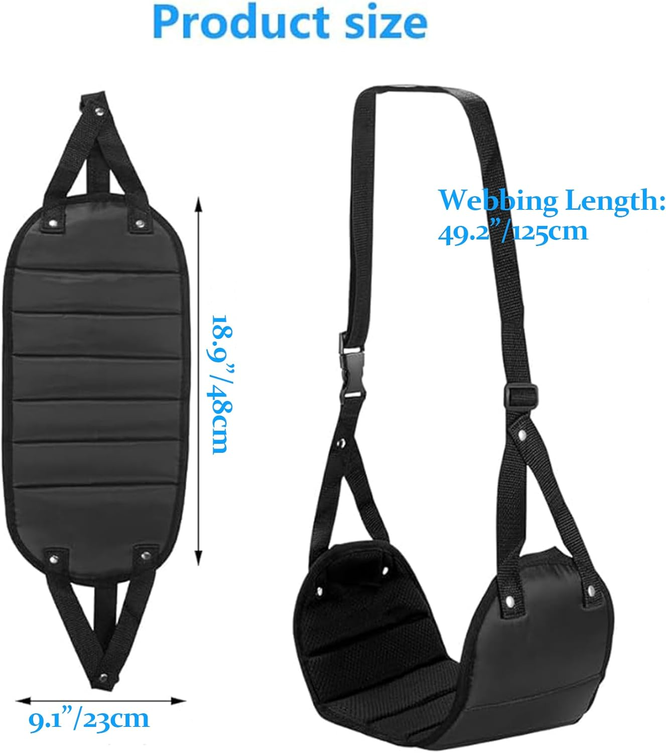 Yeanifeana Portable Airplane Foot Rest for Travel - Adjustable Height Flight Footrest with Carry-On Strap, Ergonomic Foot Hammock Travel Accessories (Pink)