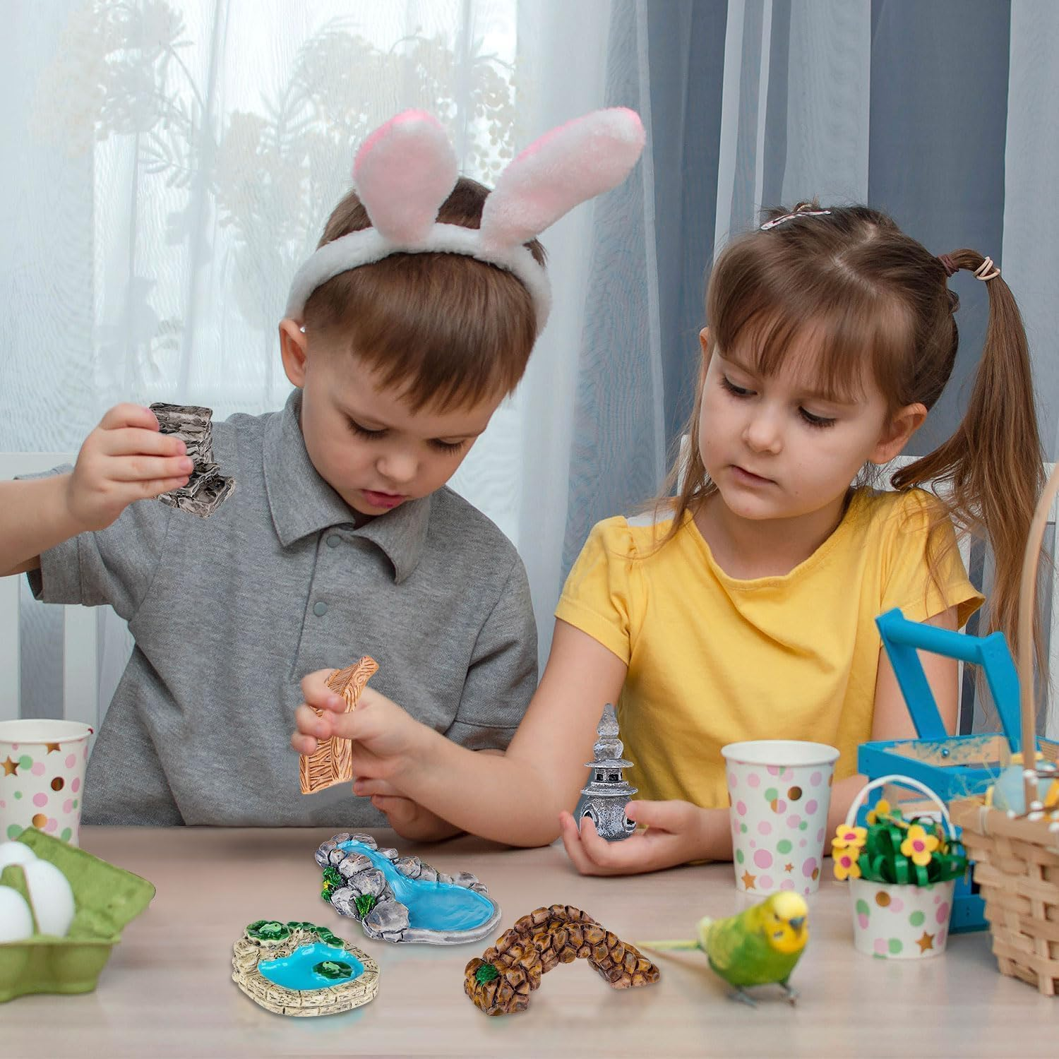 Miniature Bridge Figurines Pond Lawn Garden Ornament Figurines, 12Pcs Mini Lighthouse Water Well Bridge,Miniature Pond Lawn Garden Ornament Figurine, Garden Miniatures Mridge Ornaments image number 6