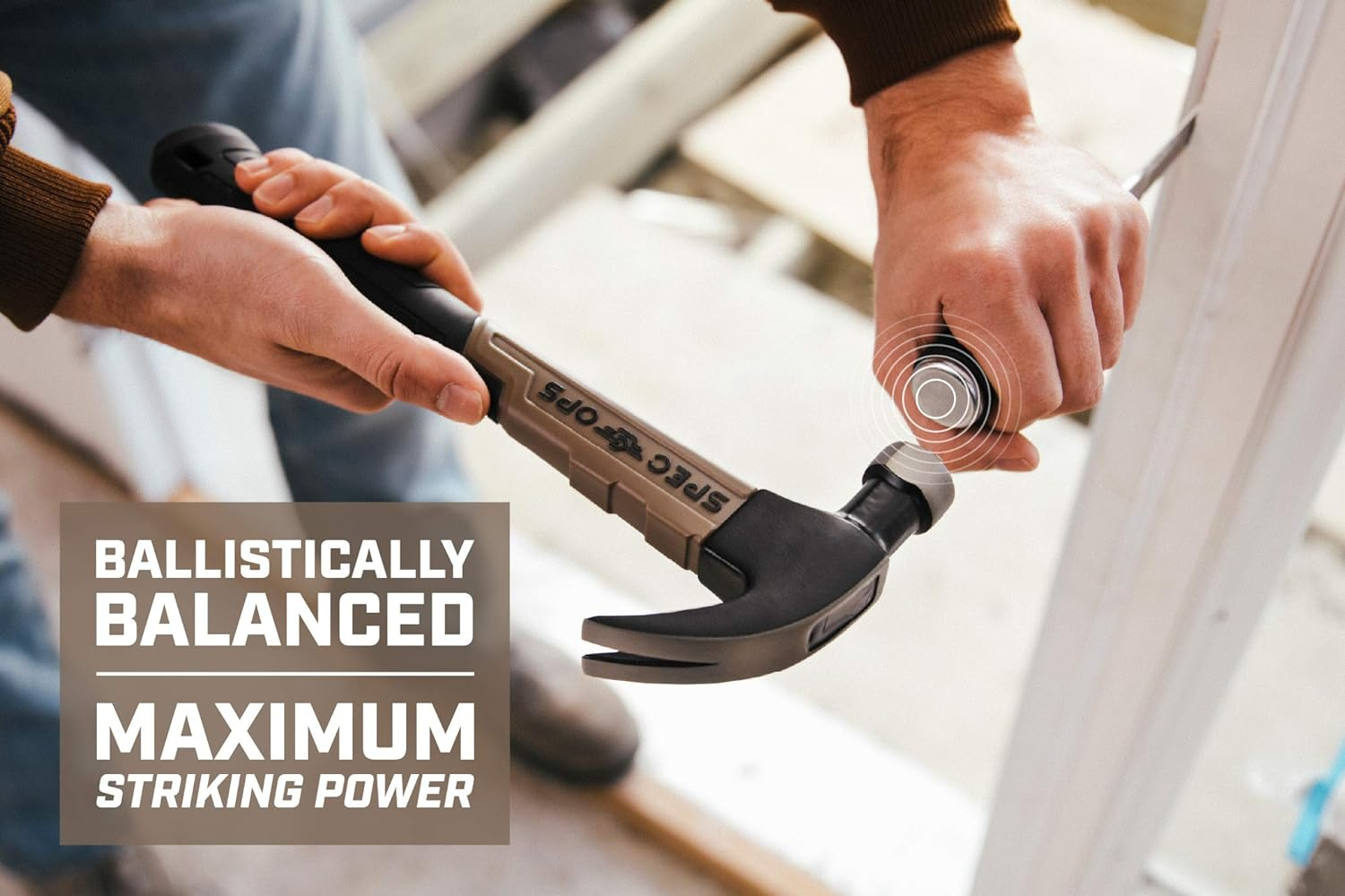 Spec Ops Tools Fiberglass Hammer, 20 Oz, Smooth Face, Curved Claw, Shock-Absorbing Grip, 3% Donated to Veterans image number 1