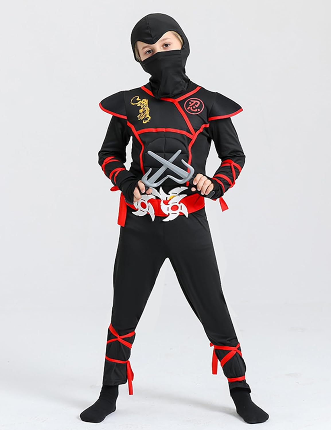 Ninja Costume Kids Halloween Costumes for Boys Dress up Party image number 2