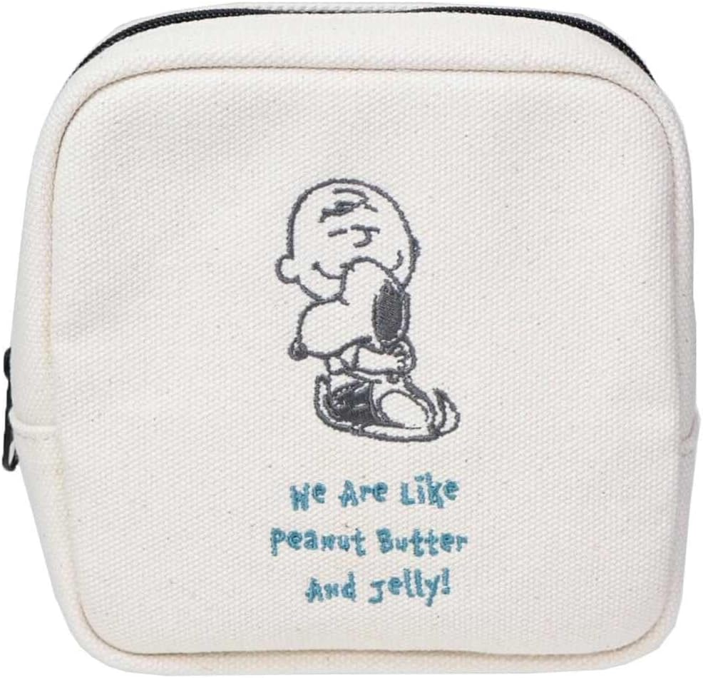 Marimo Craft Snoopy Monochrome Box Pouch/Cosmetic Pouch, Accessory Case, Character Goods, W 4.9 X H 4.9 X D 1.6 Inches (125 X 125 X 40 Mm)