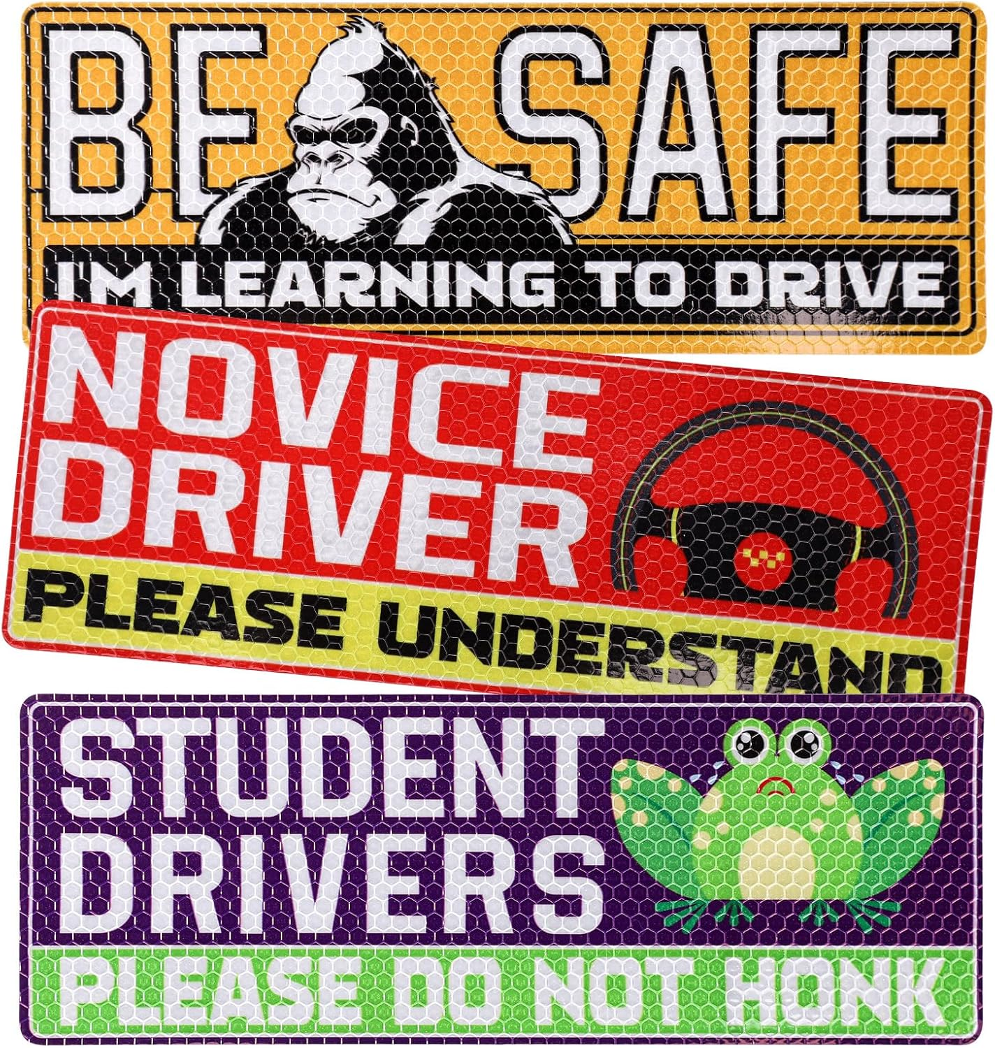 3Pcs Student Driver Magnet for Car, New Driver Magnet Be Safe Please Understand Do Not Honk Funny Novice Driver Sign Waterproof Anti-Fading image number 6