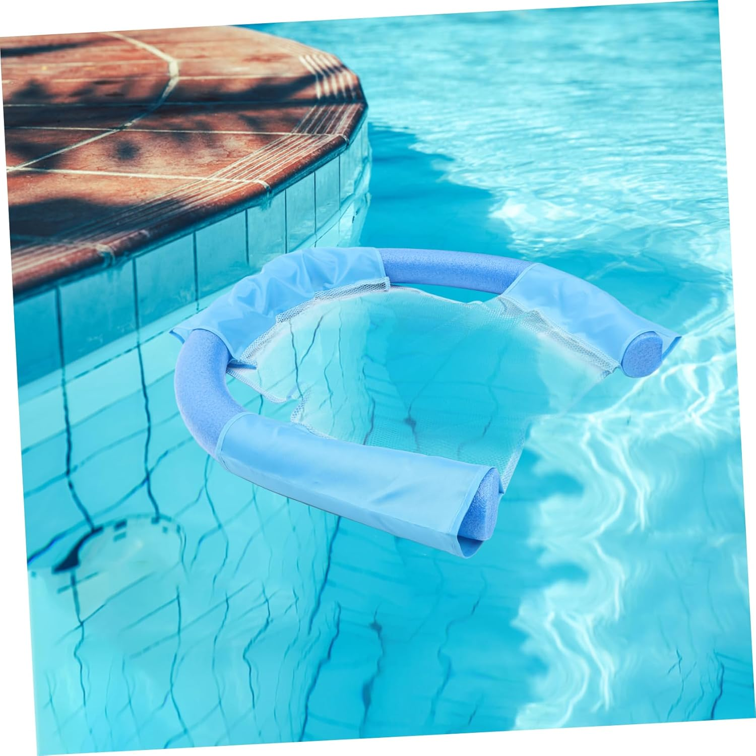 Vaguelly Swimming Floating Chair Net Pool Float for Adults and Children 6.5X150Cm Blue Water Hammock Mesh Sling Chair Noodle Sling Pool Float Swimming Accessories