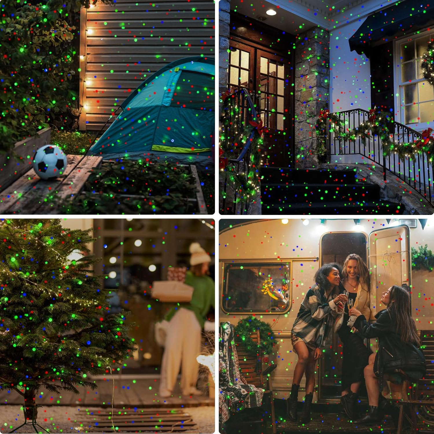 Poeland Garden Lights Star Christmas Projector Moving Firefly Lighting Leds Colour Blue Green Red image number 2