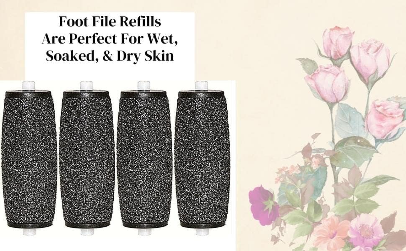 For Scholl Velvet Smooth Express Pedi Replacement Rollers Heads Refills Hard Skin Remover Foot Callus Remover for Feet &ndash; Foot Soak, Feet Hard Skin Remover Foot Scrub (Black Extra Coarse, 8)