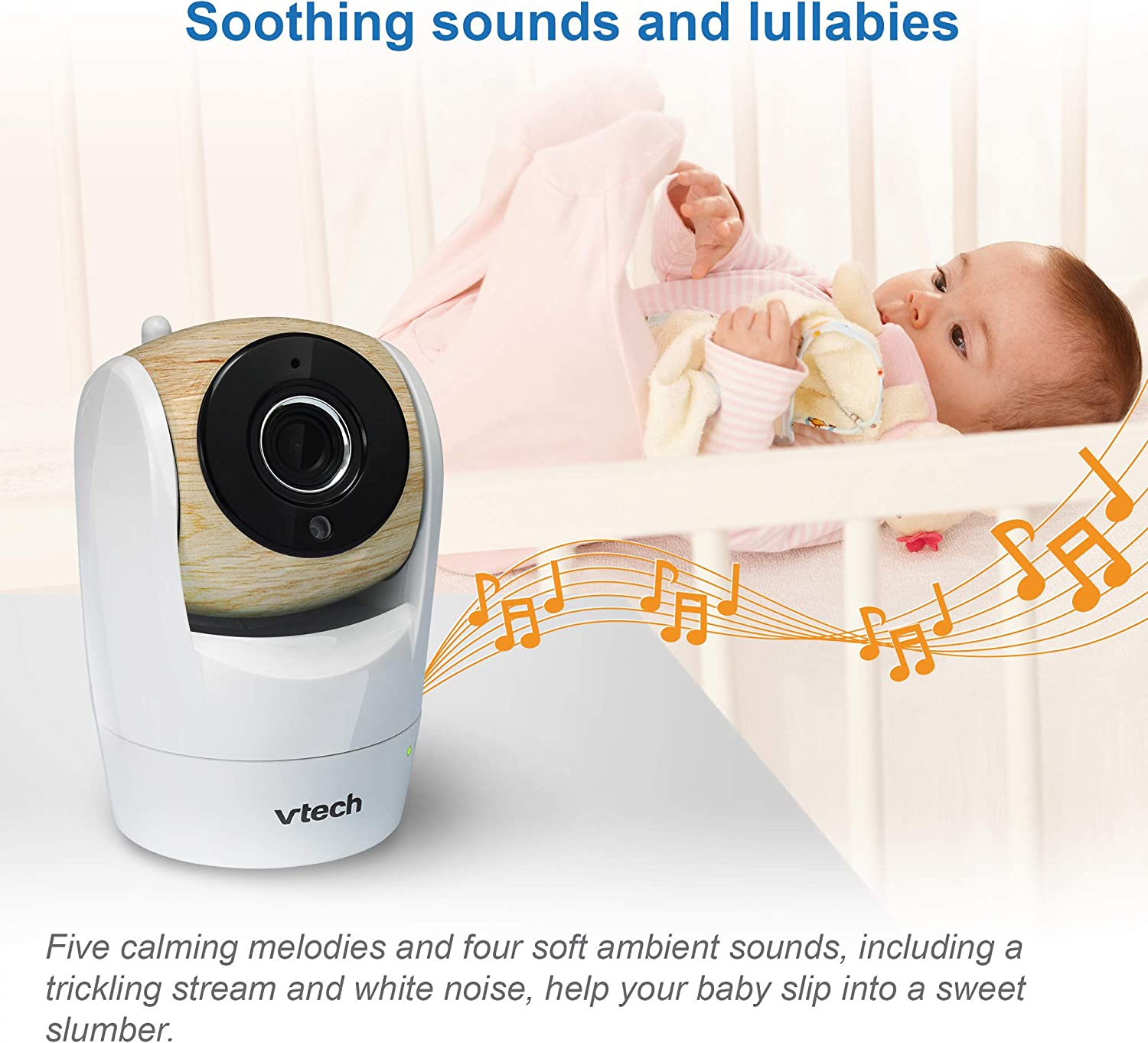Vtech BM7750HD 7" Pan & Tilt Full Colour Video Baby Monitor, 2-Way Talk, Soothing Sounds, Temp Sensor & Motion Detection, up to 15 Hours Battery Life image number 1