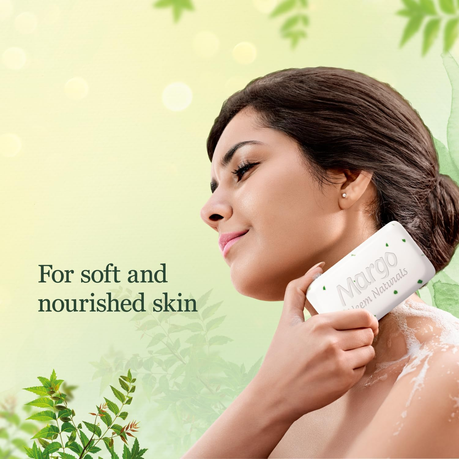 Margo Neem Naturals Soap with Goodness of 1000 Neem Leaves (100Gm X Pack of 5) | Enriched with Aloe Vera & Jasmine | Soap for Soft & Nourished Skin [100GM X 5] image number 5