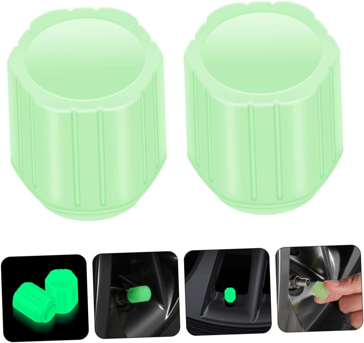 24Pcs Glow-In-The-Dark Tyre Valve Caps Car Tire Valves Stem Caps Decorative for Car SUV