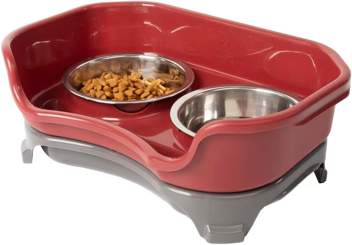 Pet Bowls, Mess-Proof, Elevated, No Spill, Non-Tip, Pet Accessary, Raised Stainless Steel Food & Water Pet Bowls,Stand Feeder Set for Cats and Puppy image number 6