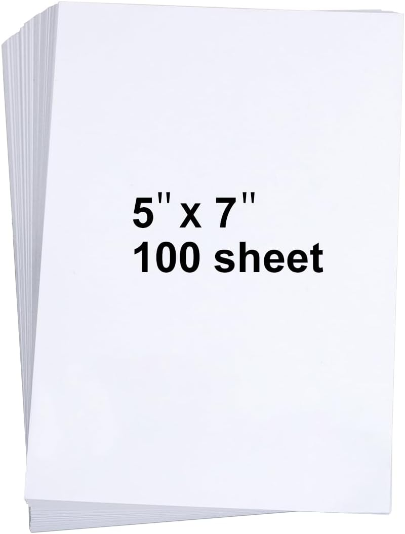 100 Pieces 5" X 7" White Cardstock, Heavyweight Cardstock Sheets Blank Invitation Paper Greeting Cards Printable, 74Lb Cover 200 Gsm/White image number 2