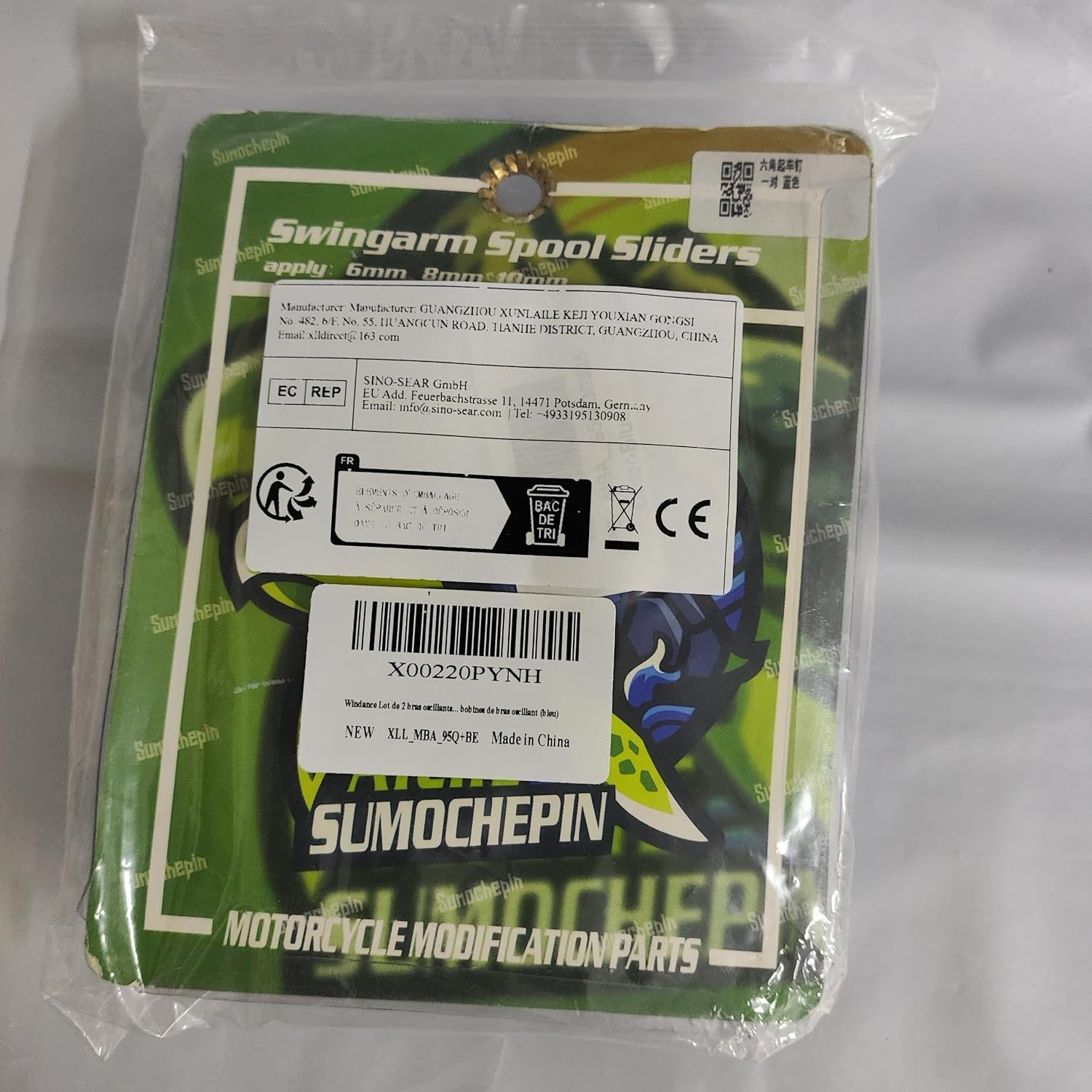 Windance 2Pcs CNC Aluminum Alloy Swing Arm Spools Sliders Stand for Motorcycles Scooters Electric Bicycles with 6Mm 8Mm 10Mm Screws, Swingarm Bobbins (Blue) image number 3