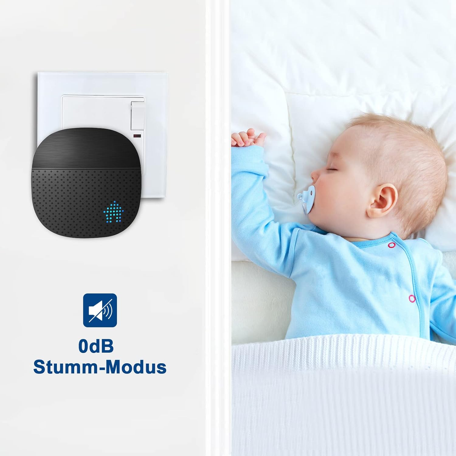 SURFOU Wireless Bell 400 M Range Wireless Doorbell Front Door Outdoor Waterproof Wireless Doorbell Transmitter with Batteries with 55 Ringtones, 5 Volumes, LED Flashing, Black (2 Receivers + 1 image number 3