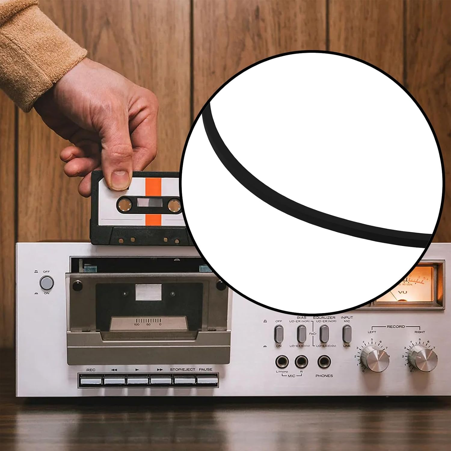 Emagtech 5Pcs 60Mm Cassette Tape Deck Recorder Rubber Drive Belt for Tape Players Cassette Decks CD ROM Drives image number 3