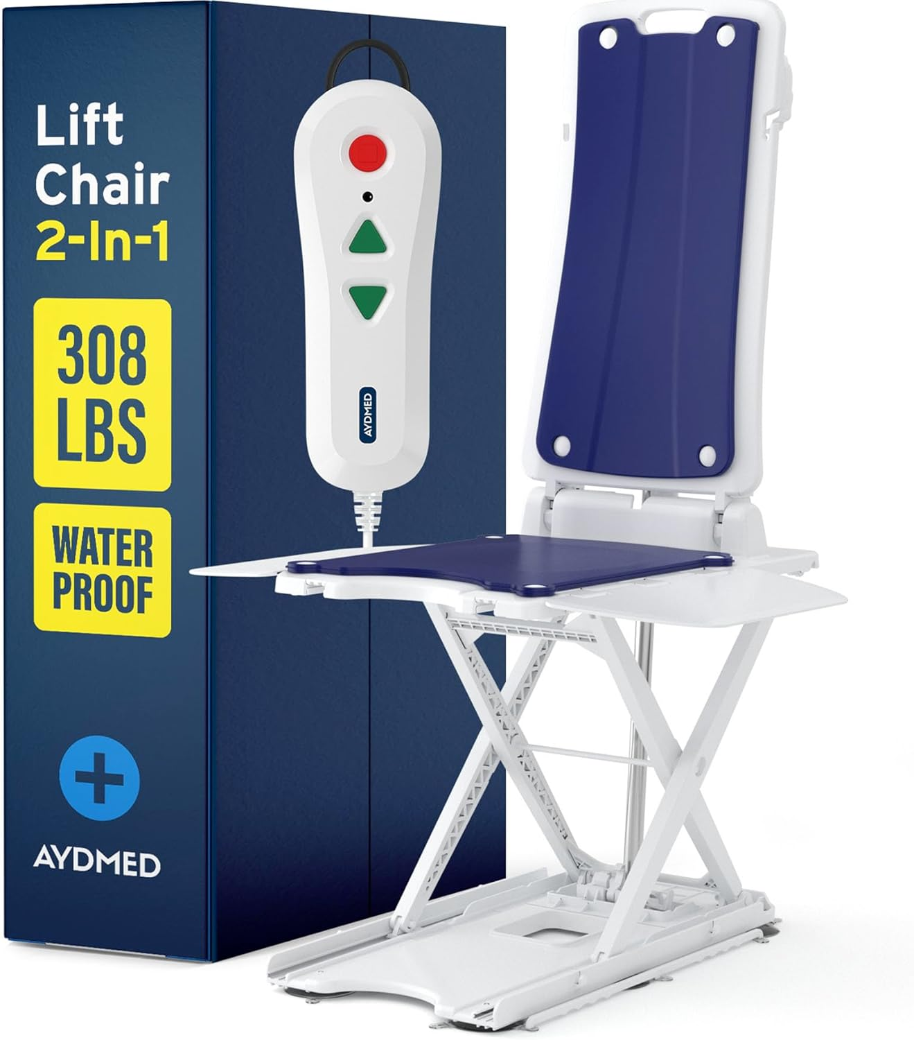 AYDMED 2-In-1 Lift Chair | Portable Cordless Rechargeable Electric Floor & Bath Chair Lift | Strong & Secure Engineering | Advanced Lifting Power with 300 Lbs Lift Capacity | Waterproof & Dustproof image number 6