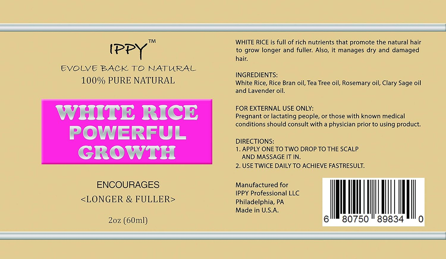 Ippy White Rice Powerful Growth 2Oz image number 1