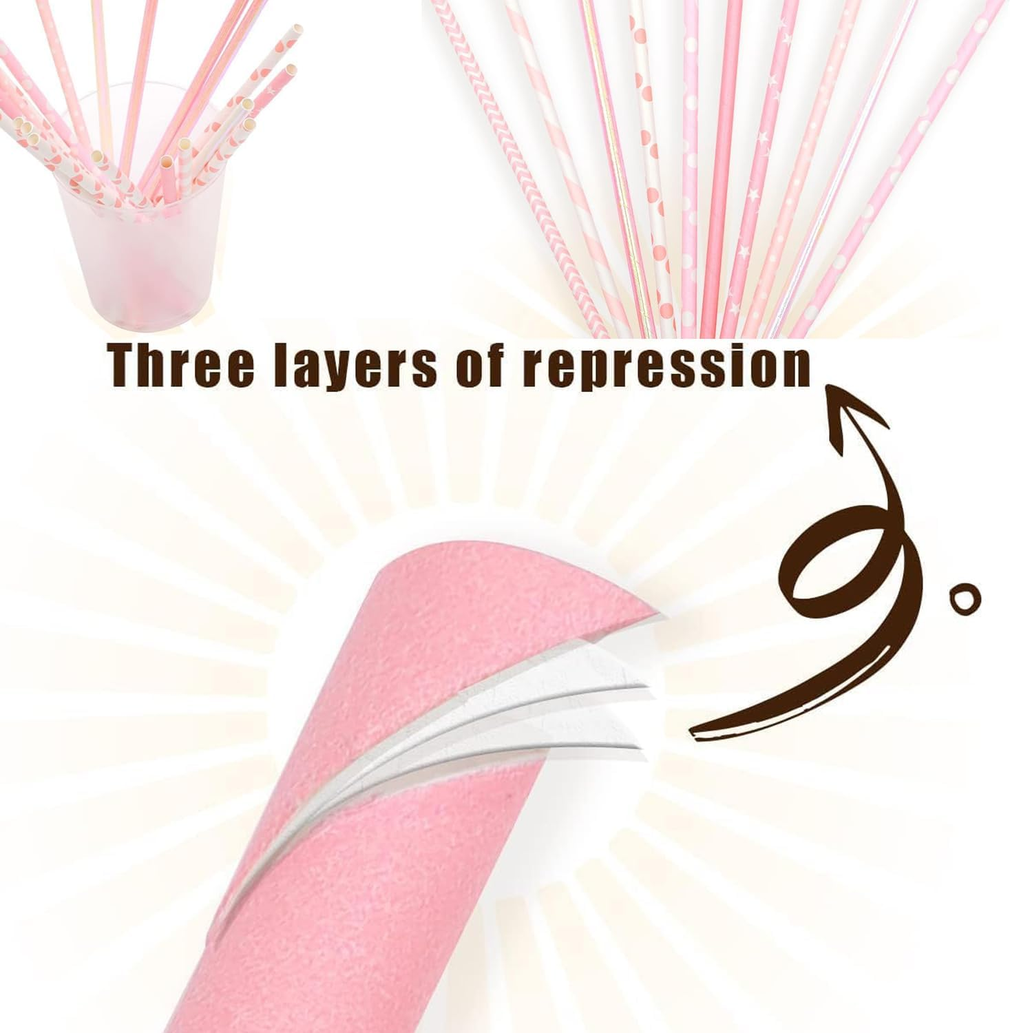 100 Pcs Paper Drinking Straws, Biodegradable Paper Straws for Juice, Shakes, Cocktail, Coffee, Milkshakes, Soda, Smoothies (A) image number 4