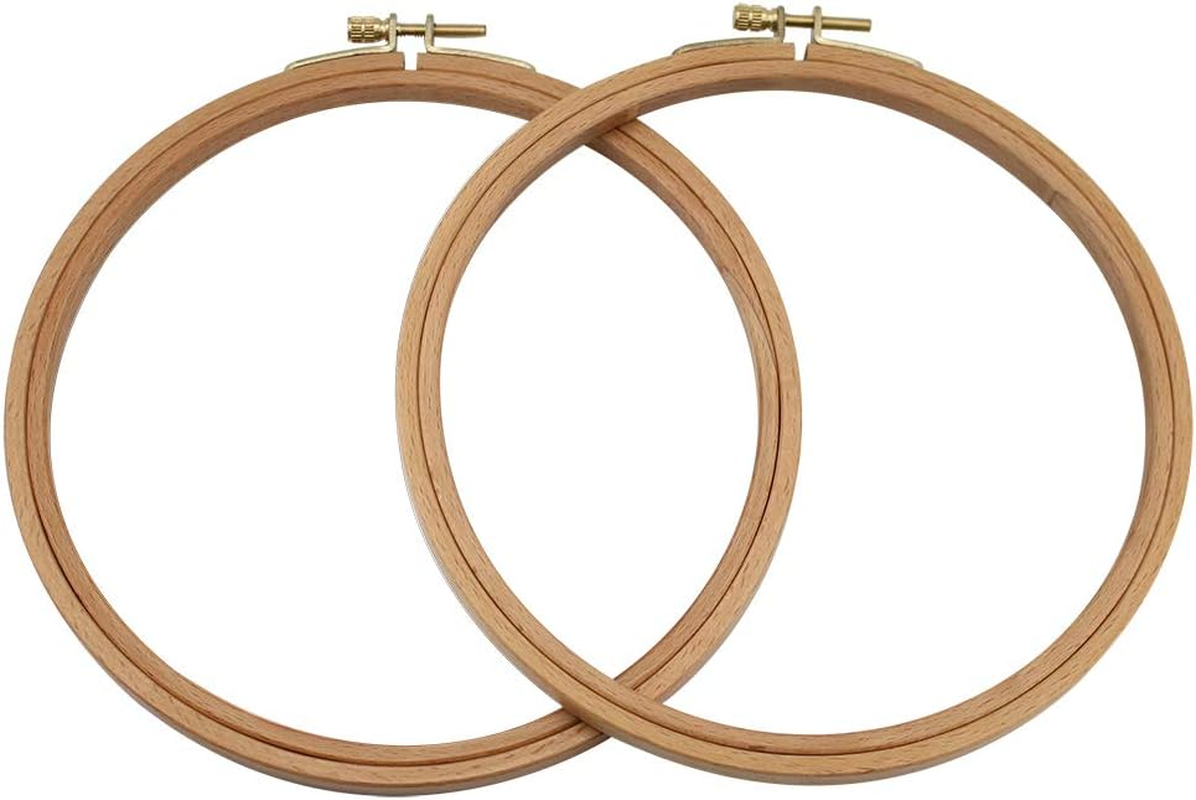 Guofa 2 Pack 7 Inch Embroidery Hoop, Beech Wood Cross Stitch Hoops, Decorative Hanging Embroidery Frame for Needlepoint Sewing Project image number 6