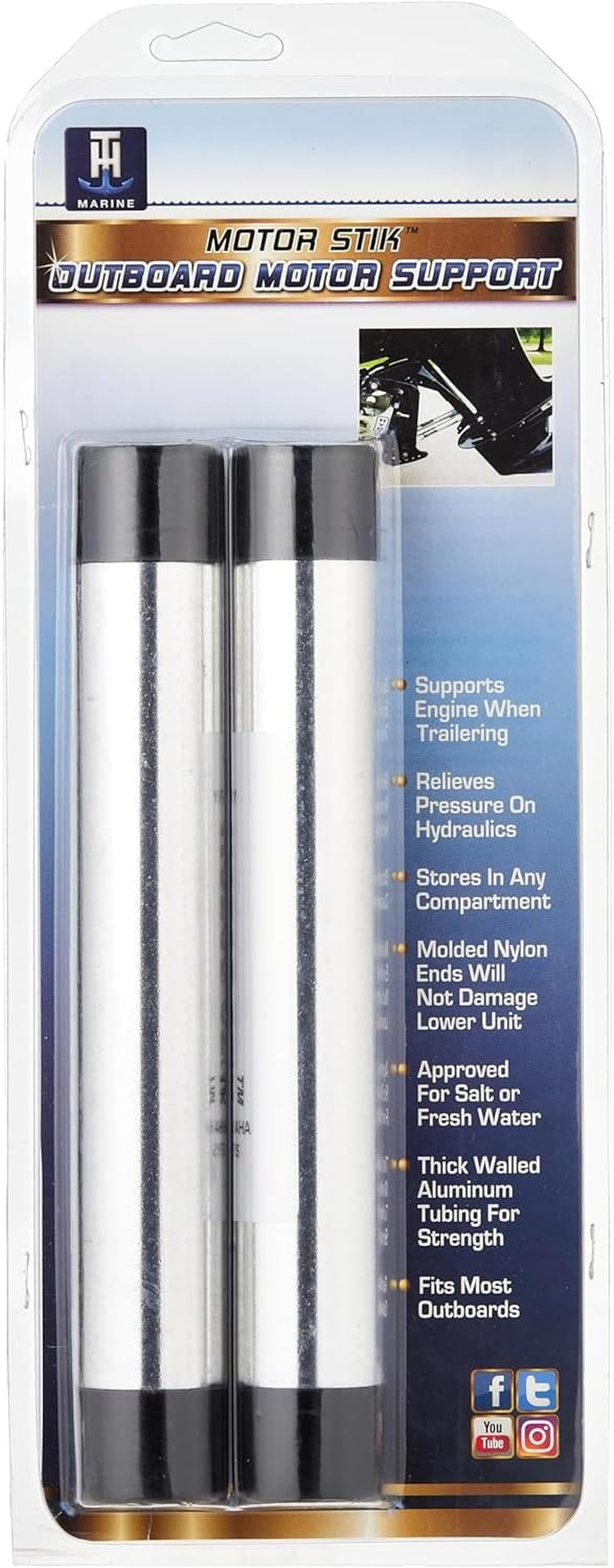 T-H 3003.6276 Marine MSS-1-DP Motor Stik Outboard Motor Support, Silver image number 3