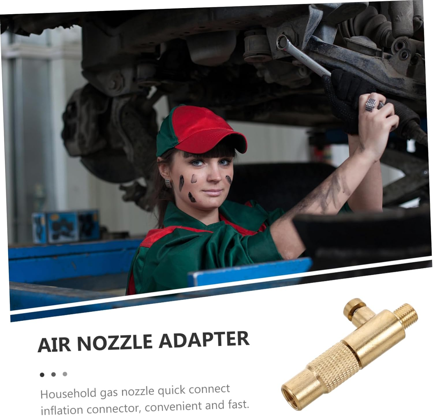 Outanaya Car Air Pump Connector Threaded Valve Adapter Quick Connect Fittings Portable Air Compressor Accessory for Car Tires and Bike Wheels Replacement image number 6