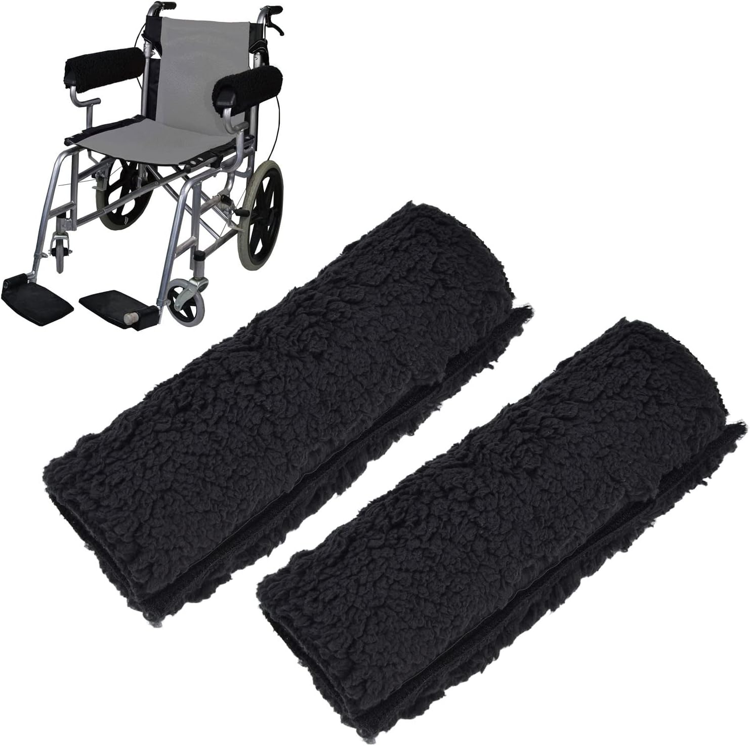 Memory Foam Wheelchair Armrest Pad Cover Removable Wheelchair Armrest Accessories for Office and Chair, Pair - Soft Support Cushion image number 2