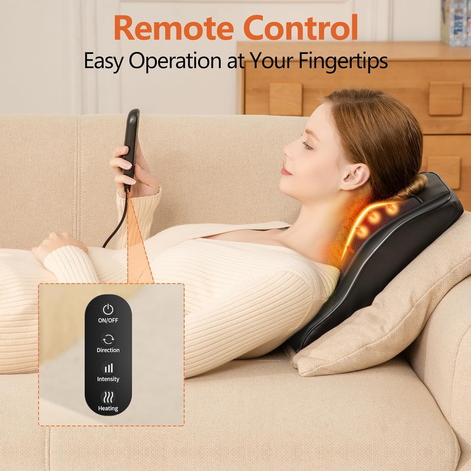 Sika Deer Neck and Back Massager for Pain Relief Deep Tissue with Heat, Shiatsu Shoulder Massager with Bi-Directional Rotating Head for Neck, Back, Shoulders, and Legs, for the One You Love. image number 4