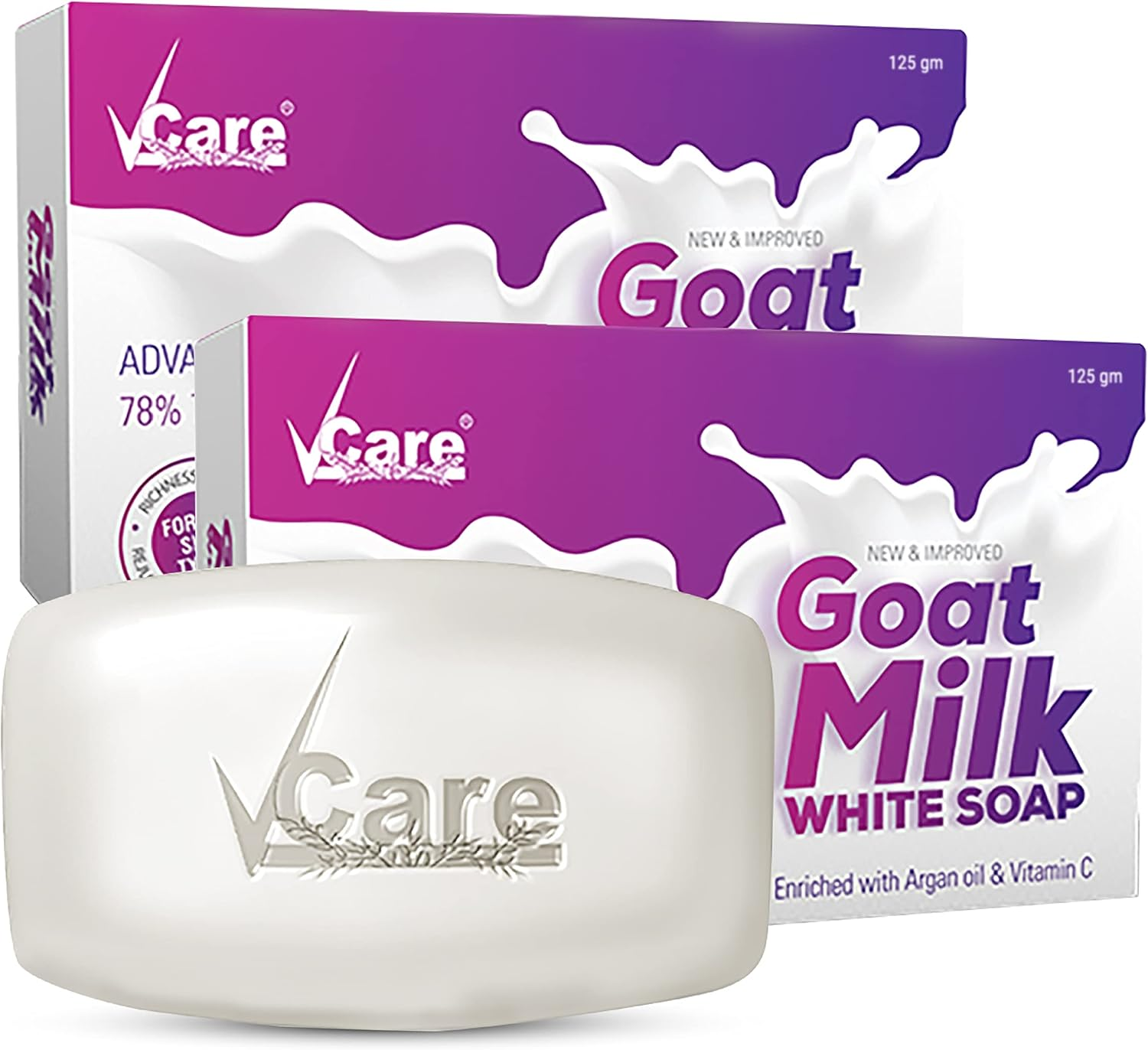 Vcare Goat Milk White Soap, 125 Gm, Pack of 2 image number 2