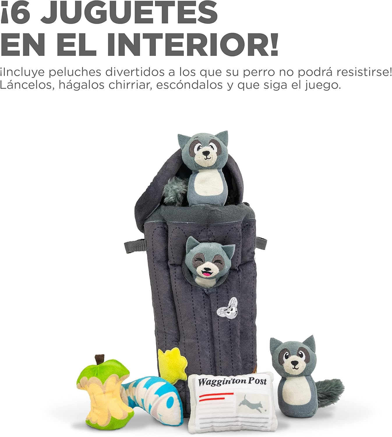 Outward Hound Hide a Raccoon Plush Dog Toy Puzzle image number 2