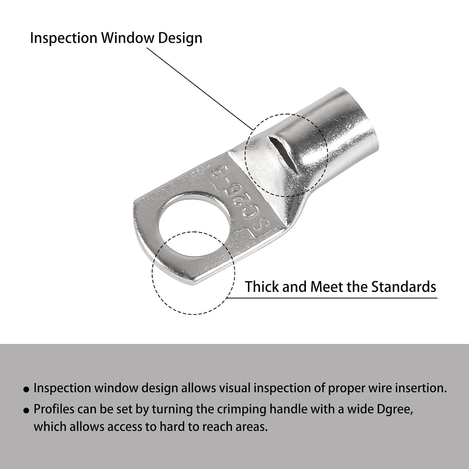 220PCS Copper Wire Lugs with Heat Shrink Set,100Pcs Tinned Battery Copper Cable Lugs Crimp Terminals Kits with 120Pcs Heat Shrink Tubing image number 6