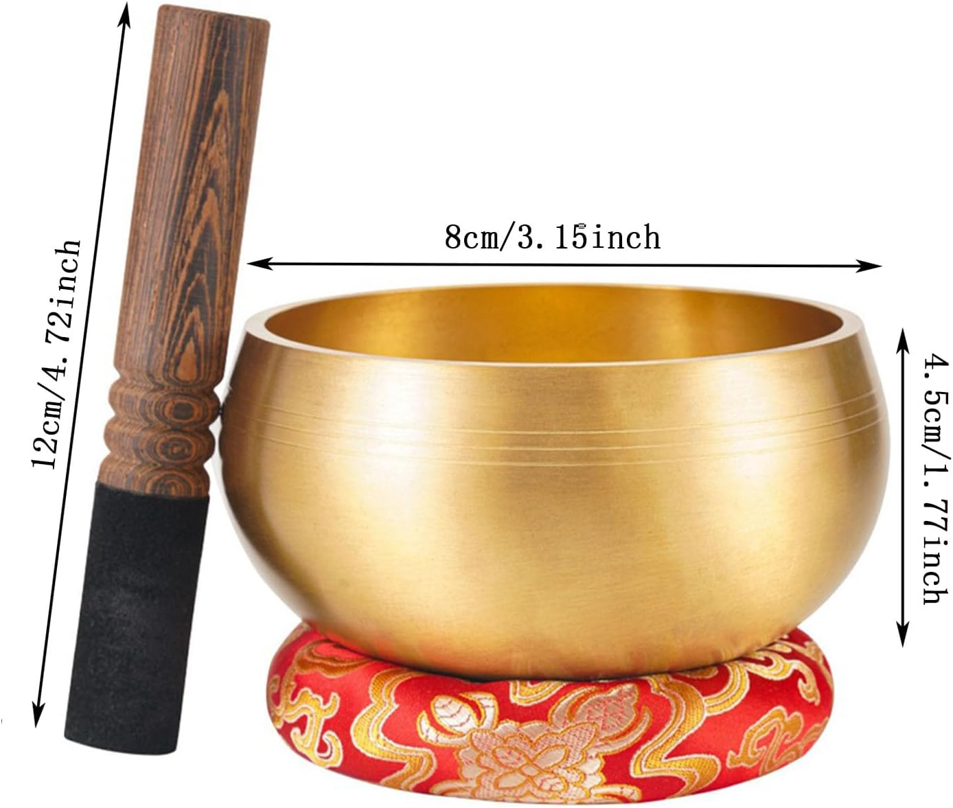Tibetan Singing Bowls Set, Meditation Sound Bowl, Handcrafted, Golden Red Copper, 3.15 Inch, Set of 3, Perfect for Yoga, Meditation, Mindfulness, Chakra Balancing image number 5