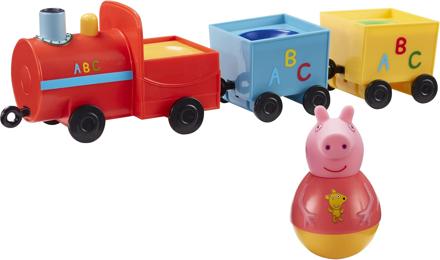 Peppa Pig Weebles Pull-Along Wobbily Train Toy image number 4
