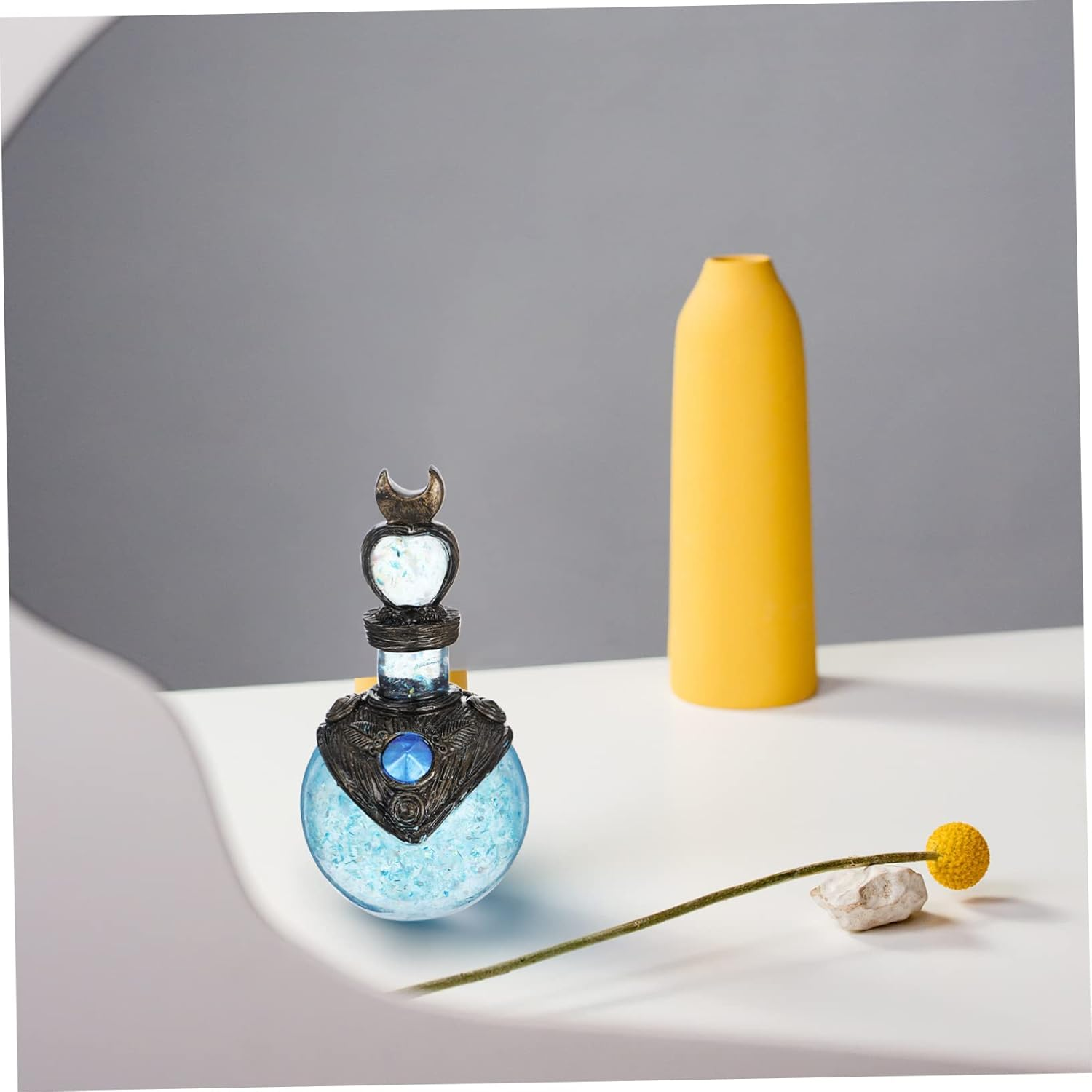 Yardenfun Moon Bottle Decoration Shiny Resin Craft Model Twinkle Adornment for Desktop Home Ornament Mermaid Gifts for Girls Indoor Christmas Decor image number 5