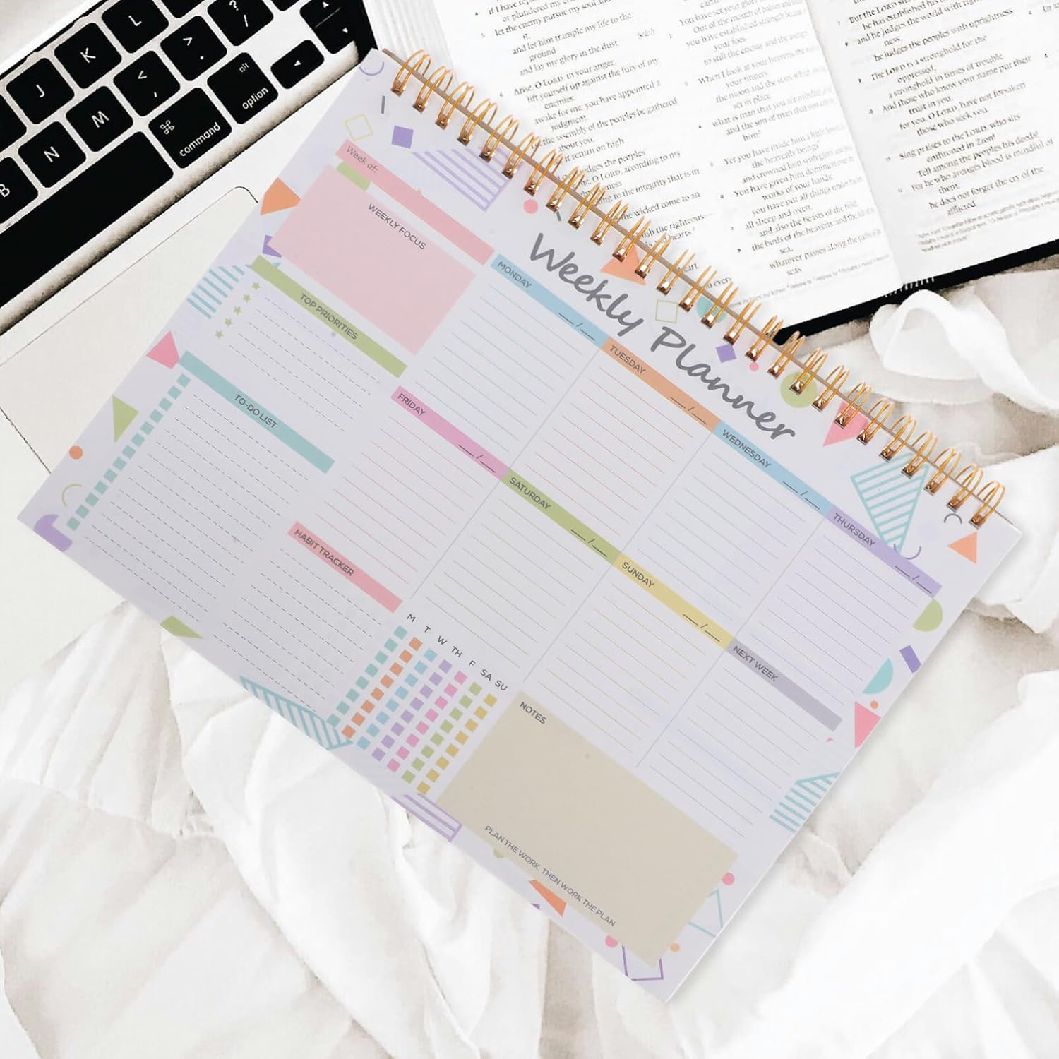 SEWACC Weekly Planner with Spiral Binding Weekly Notepad Projects Planner Notebook Week Planner Notebook - Blue image number 7