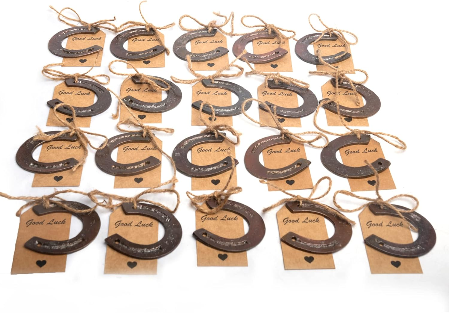 WC 40 Pcs Lucky Horseshoes Western Christmas Decor Wedding Favors Rustic Horseshoe Mini Horse Decor Party Western Party Decorations Baby Shower Return Gifts with Tags Vintage Craft Horseshoe